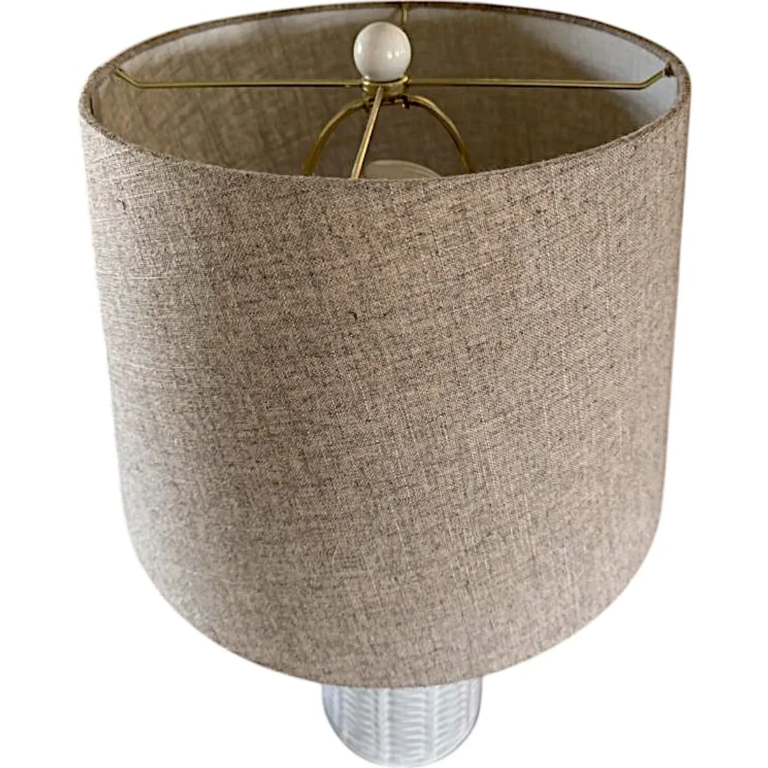 360 Lighting Helene 26" Cream White Rustic Ceramic Table Lamp - 8