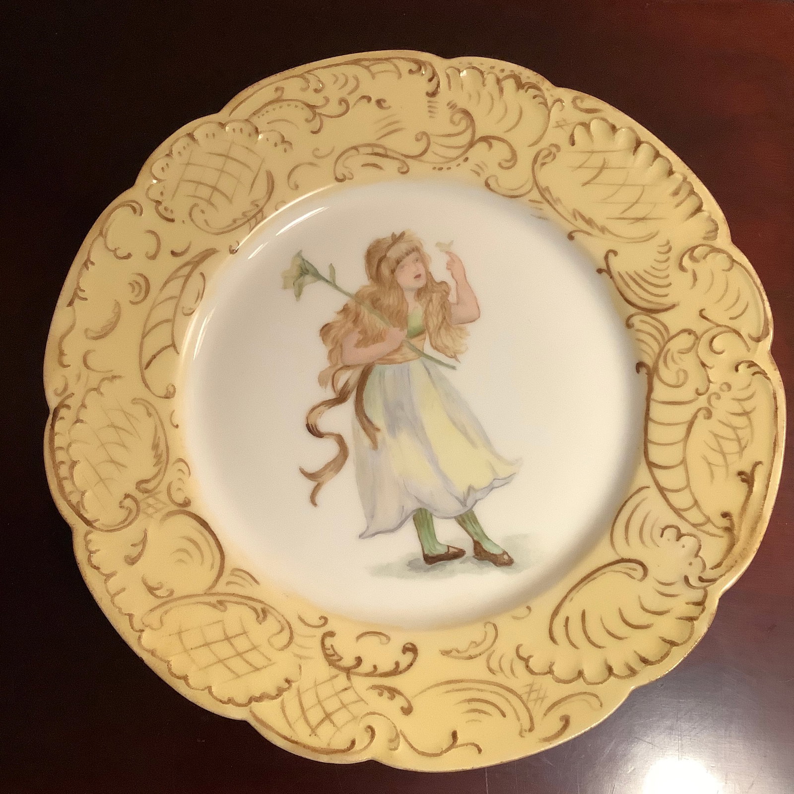 Haviland & Co. Limoges Hand Painted Fairy Plate - 7