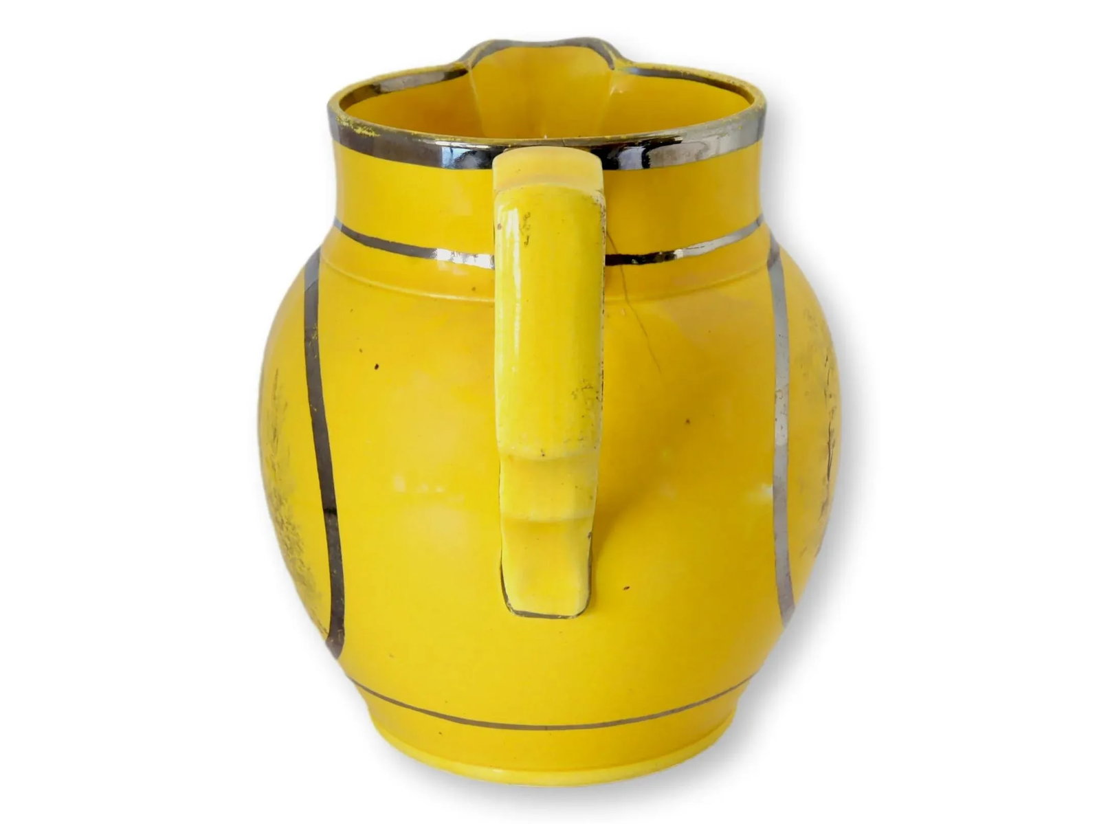 Circa 1810 Canary Yellow Hope & Charity Jug - 4