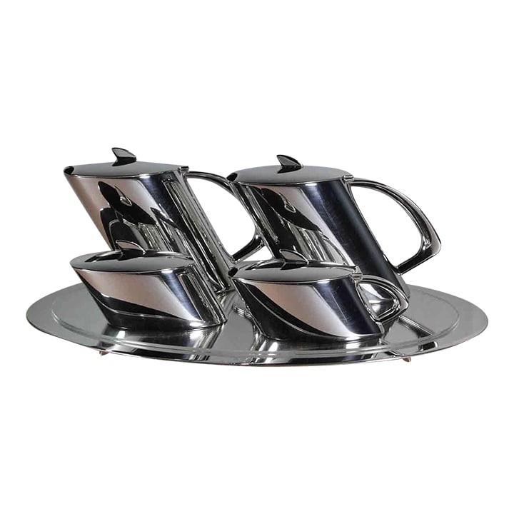 Silver Tea & Coffee Set & Tray 5 Piece Quintessence Contemporary by Christoph Widmann (1 of 9)