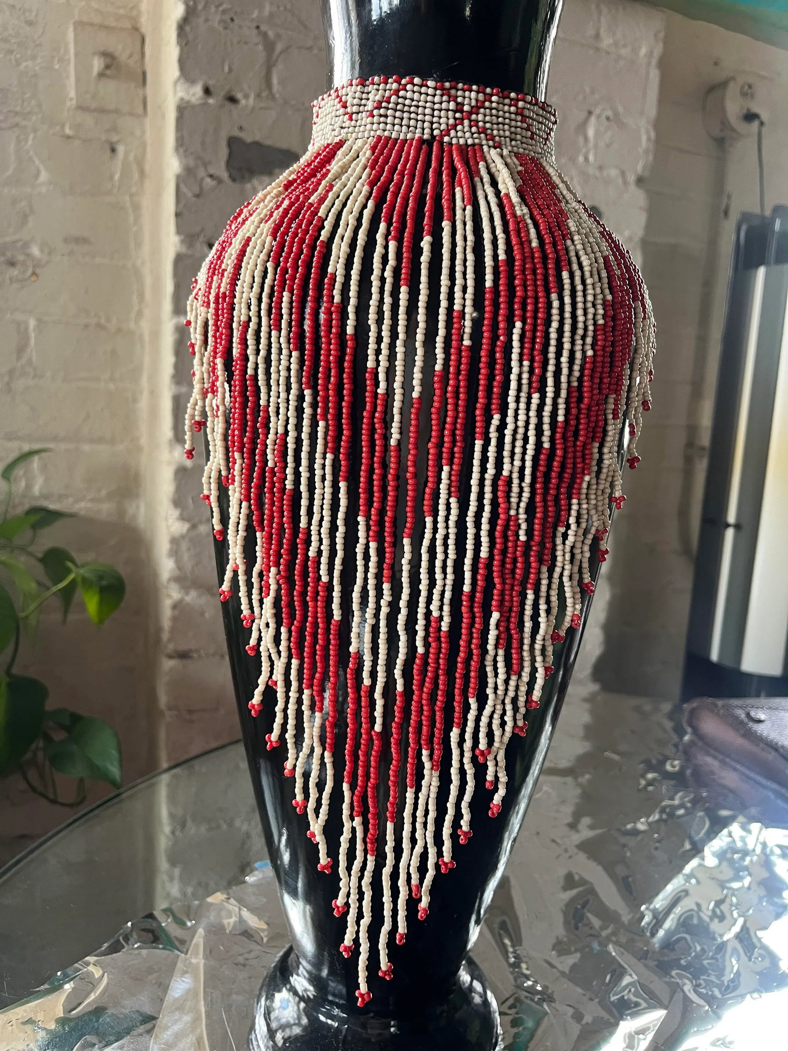 1990s Vintage Maasai-Style Beaded Tribal Bib Necklace - 2