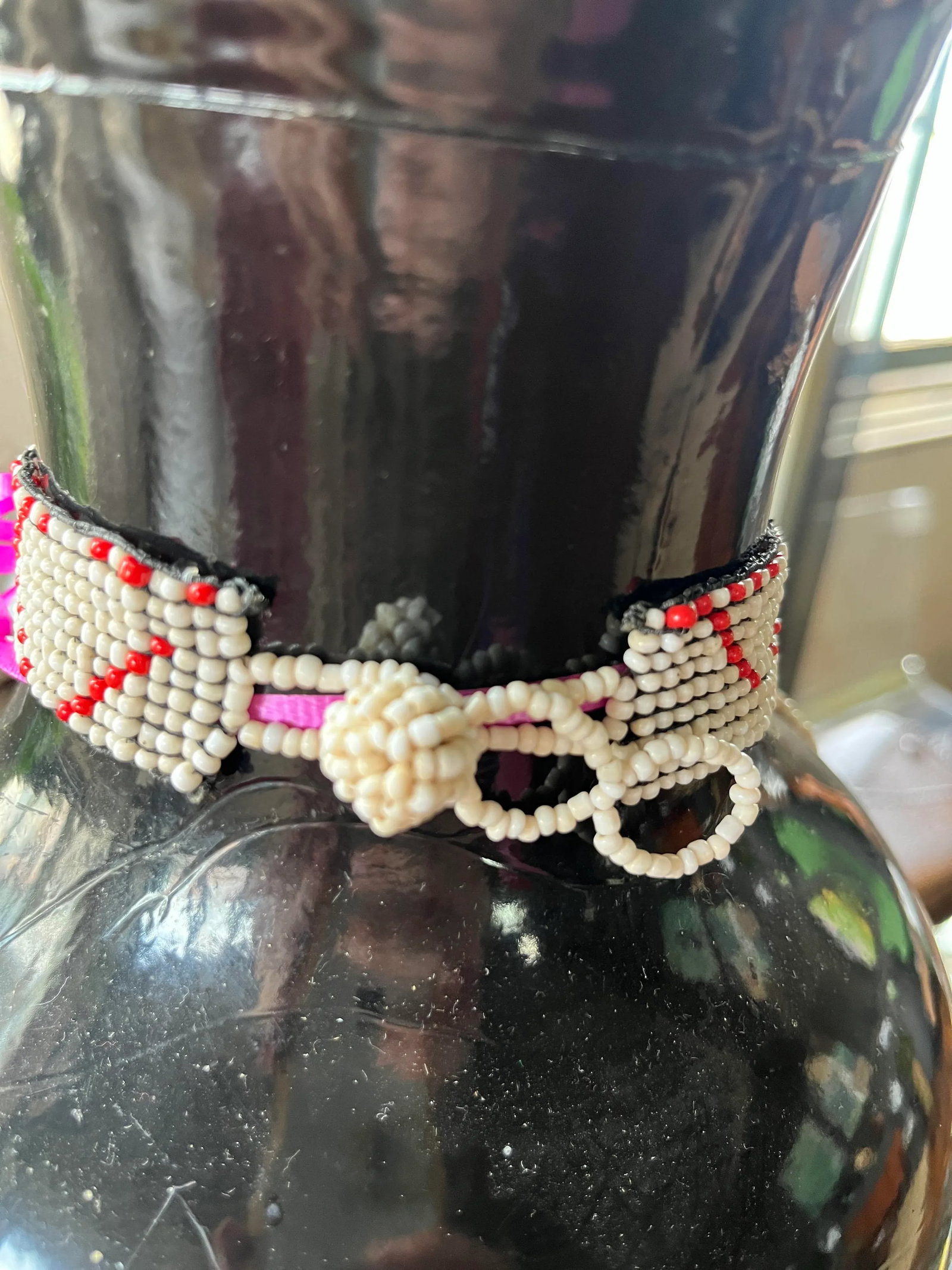 1990s Vintage Maasai-Style Beaded Tribal Bib Necklace - 6
