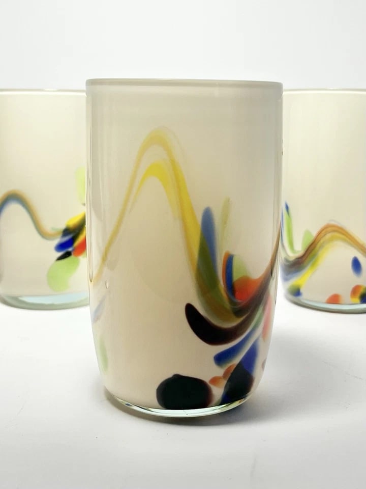 1960s Mid-Century Dalian Glass Co. "Snowflake Series" 6-Piece Pitcher & Tumblers - 4