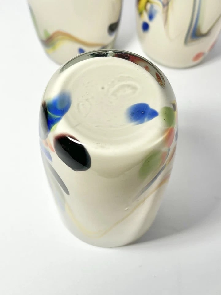 1960s Mid-Century Dalian Glass Co. "Snowflake Series" 6-Piece Pitcher & Tumblers - 6