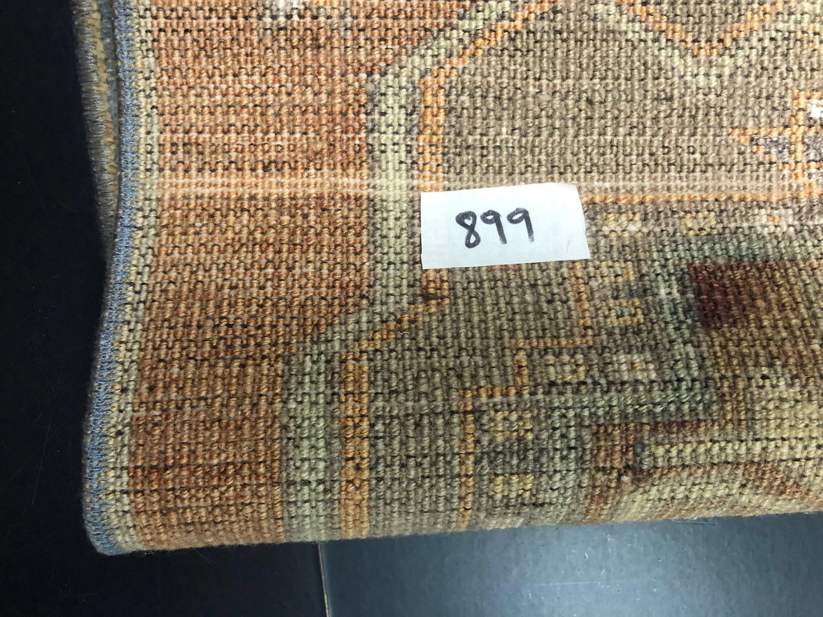 Vintage Faded Turkish Handmade Brown Small Rug - 5