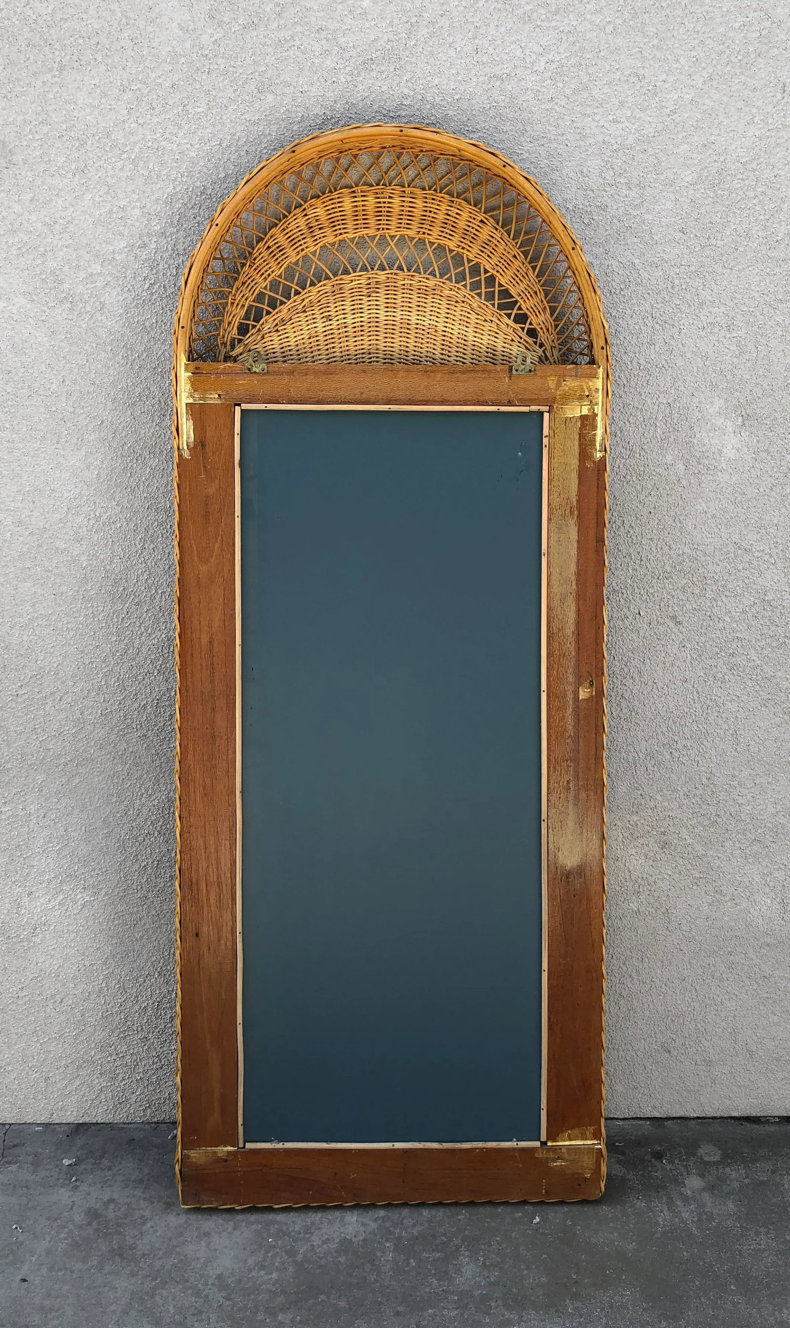 Stunning Vintage French Wicker Reed Frame Mirror - 11