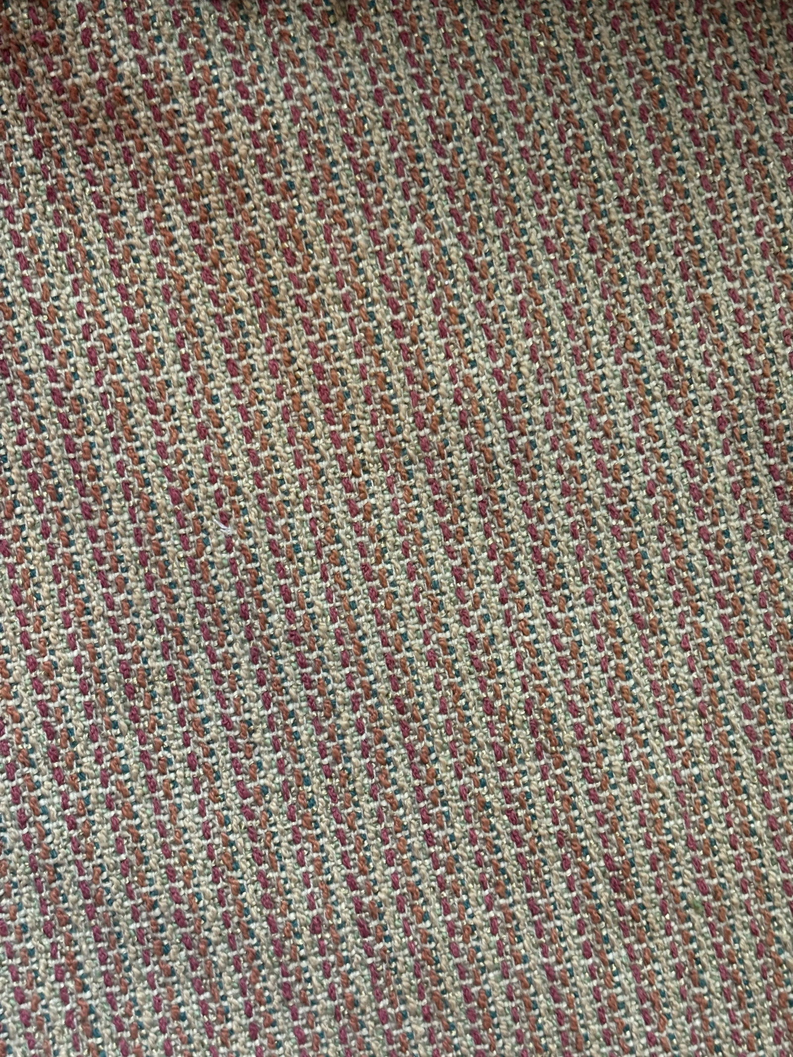 Brunschwig & Fils Reversible Upholstery Fabric- 18 Yards: SAMPLES AVAILABLE for $5, applied to final order if you buy. A richly textured, reversible upholstery-weight fabric from Brunschwig & Fils. One side features a classic diagonal stripe in beige, brick