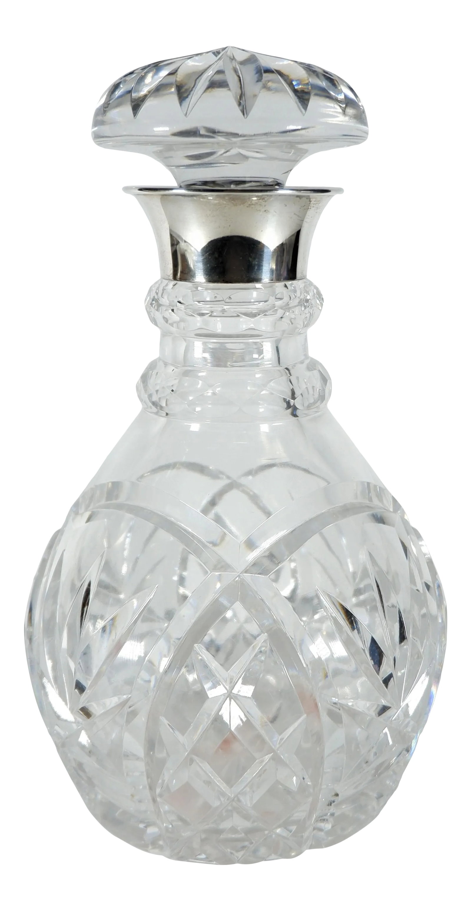 John Grinsell & Sons Cut Crystal Decanter With Sterling Silver Top Rim (1 of 7)