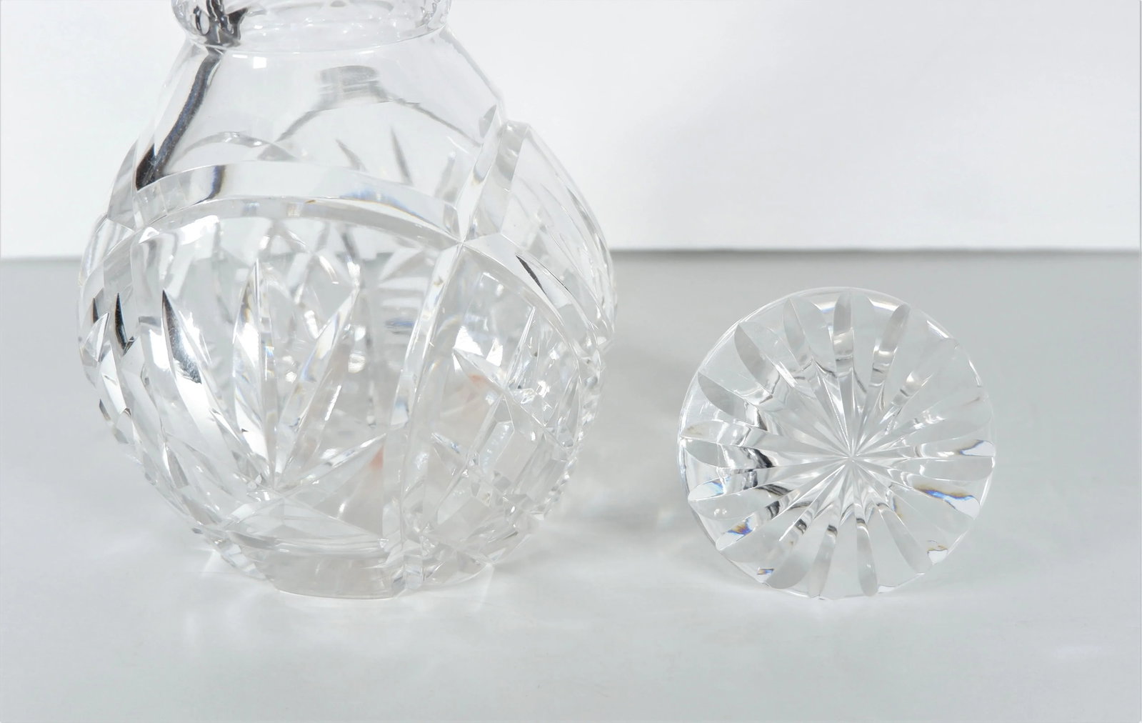 John Grinsell & Sons Cut Crystal Decanter With Sterling Silver Top Rim - 6