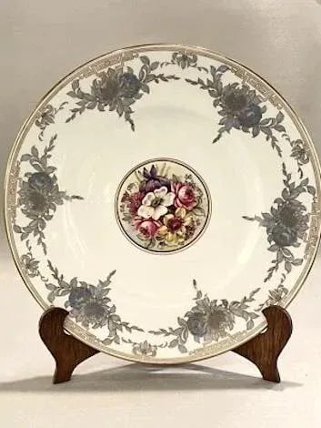 Vintage Set 6 Royal Worcester Hand Painted Gilt Porcelain Dinner Plates W. Hale - 3