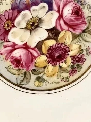 Vintage Set 6 Royal Worcester Hand Painted Gilt Porcelain Dinner Plates W. Hale - 5