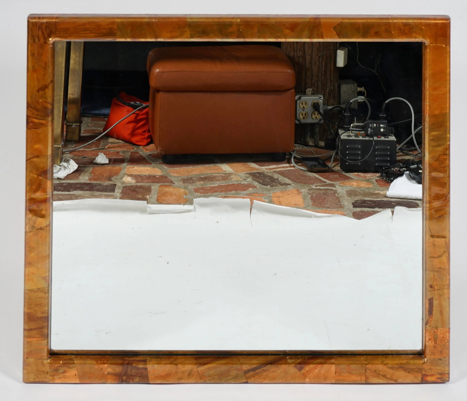 Vintage Brutalist Copper Wall Mirror - 2