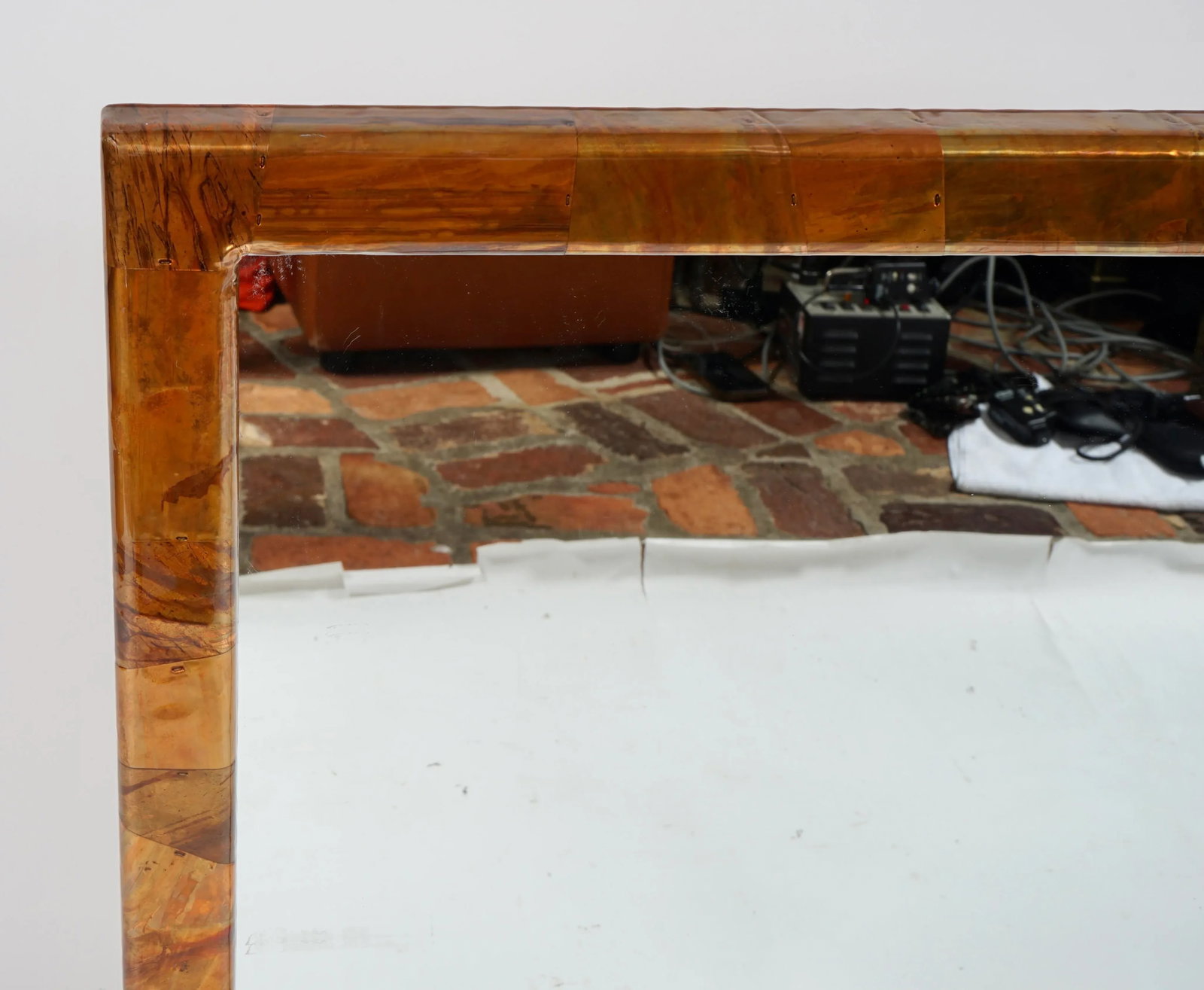 Vintage Brutalist Copper Wall Mirror - 4