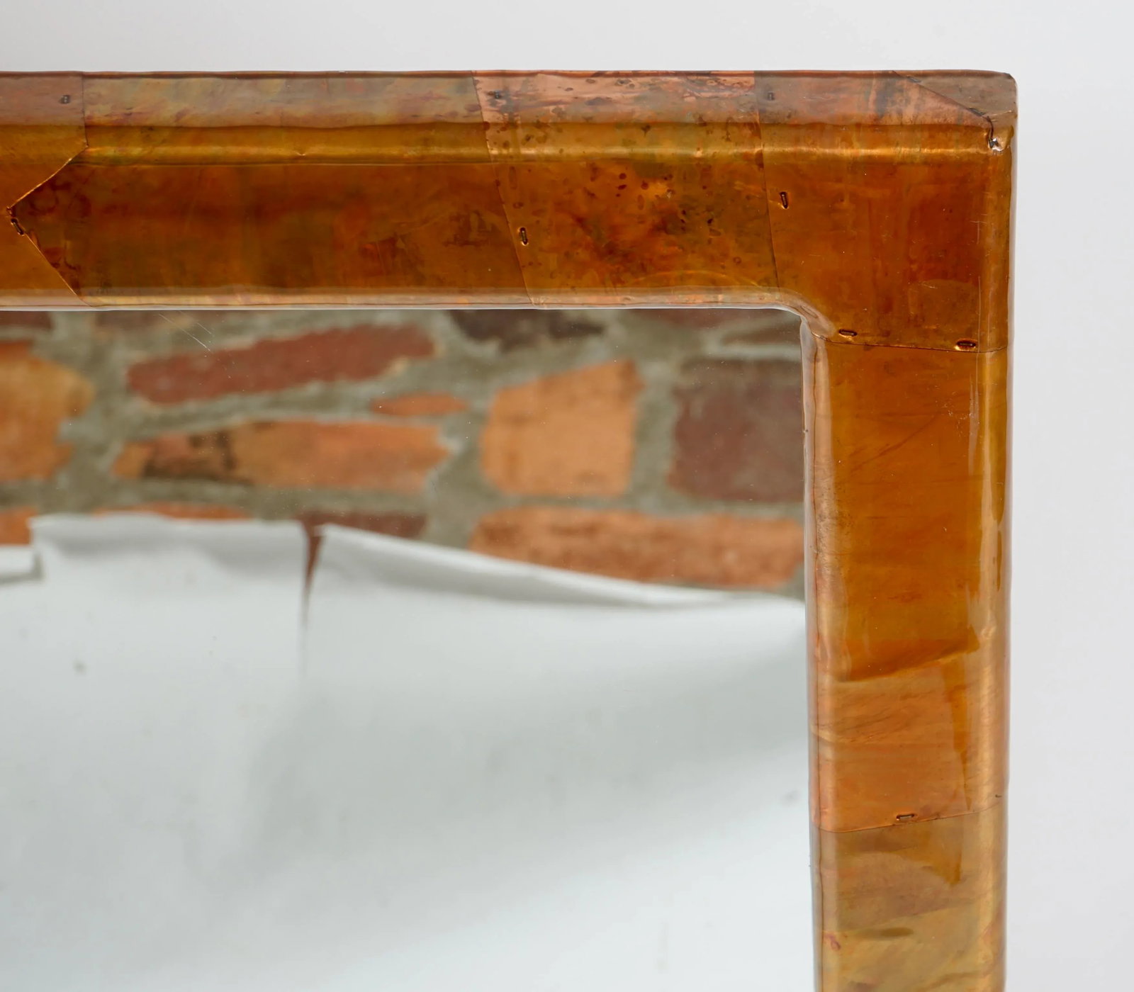 Vintage Brutalist Copper Wall Mirror - 6