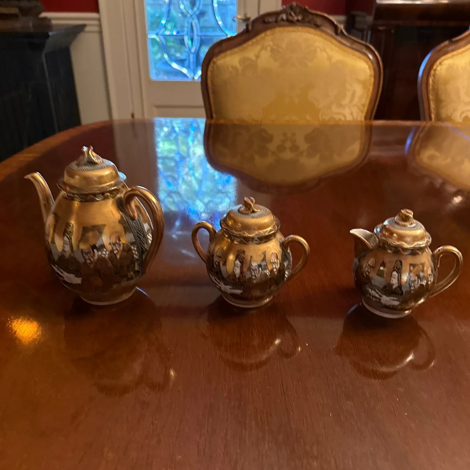 Antique Fine Satsuma Eggshell China Demitasse Set of 13 - 8