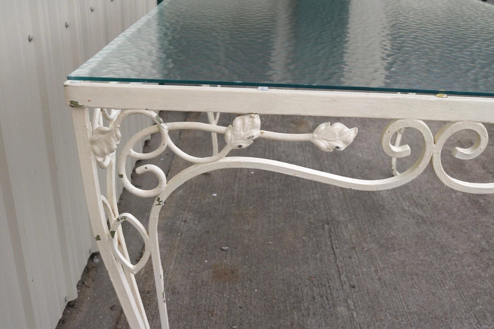 Vintage John Salterini Style Wrought Iron & Glass Dining Table & 4 Wrought Iron Chairs - 12