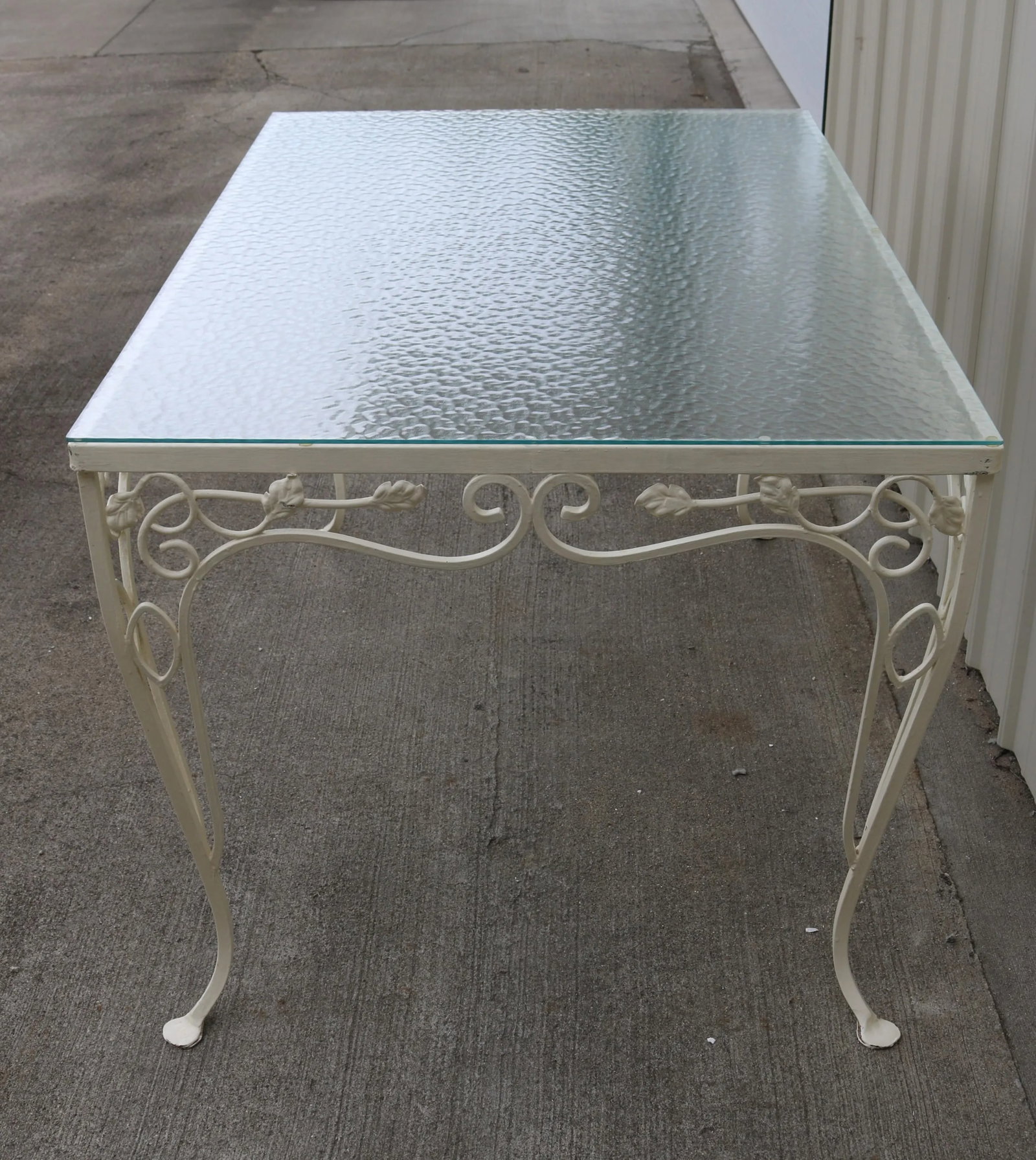 Vintage John Salterini Style Wrought Iron & Glass Dining Table & 4 Wrought Iron Chairs - 2