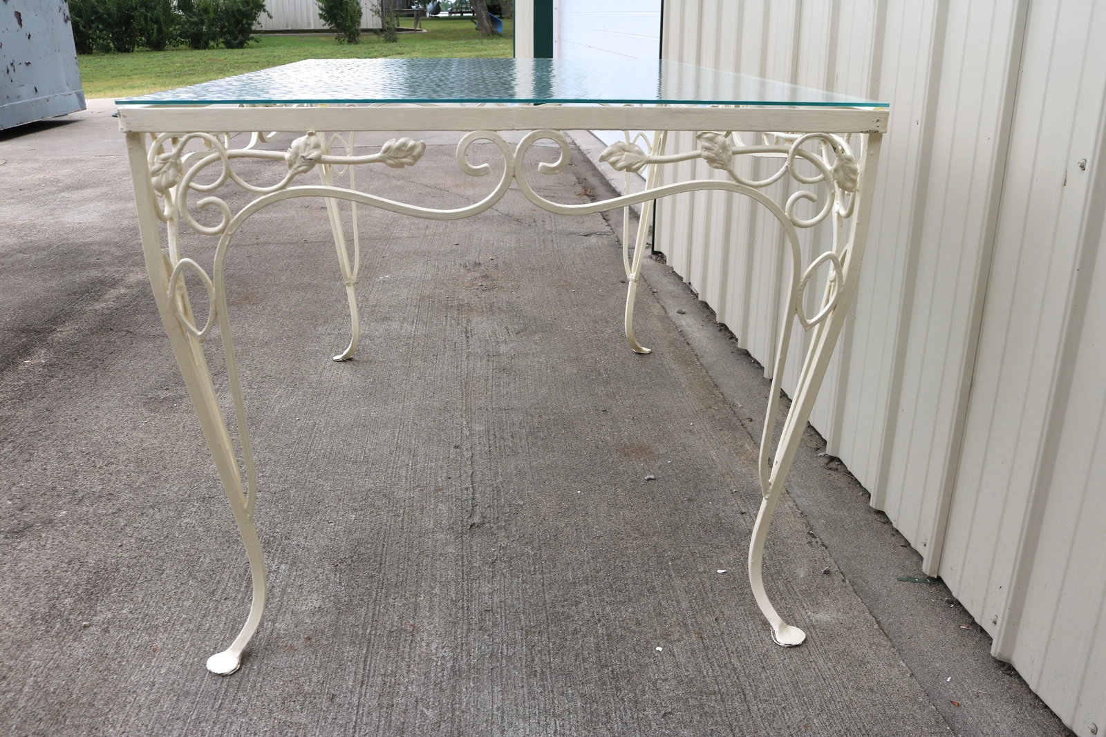 Vintage John Salterini Style Wrought Iron & Glass Dining Table & 4 Wrought Iron Chairs - 5