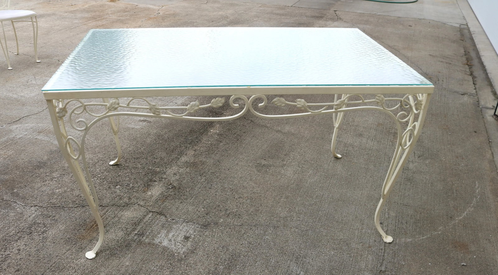 Vintage John Salterini Style Wrought Iron & Glass Dining Table & 4 Wrought Iron Chairs - 6
