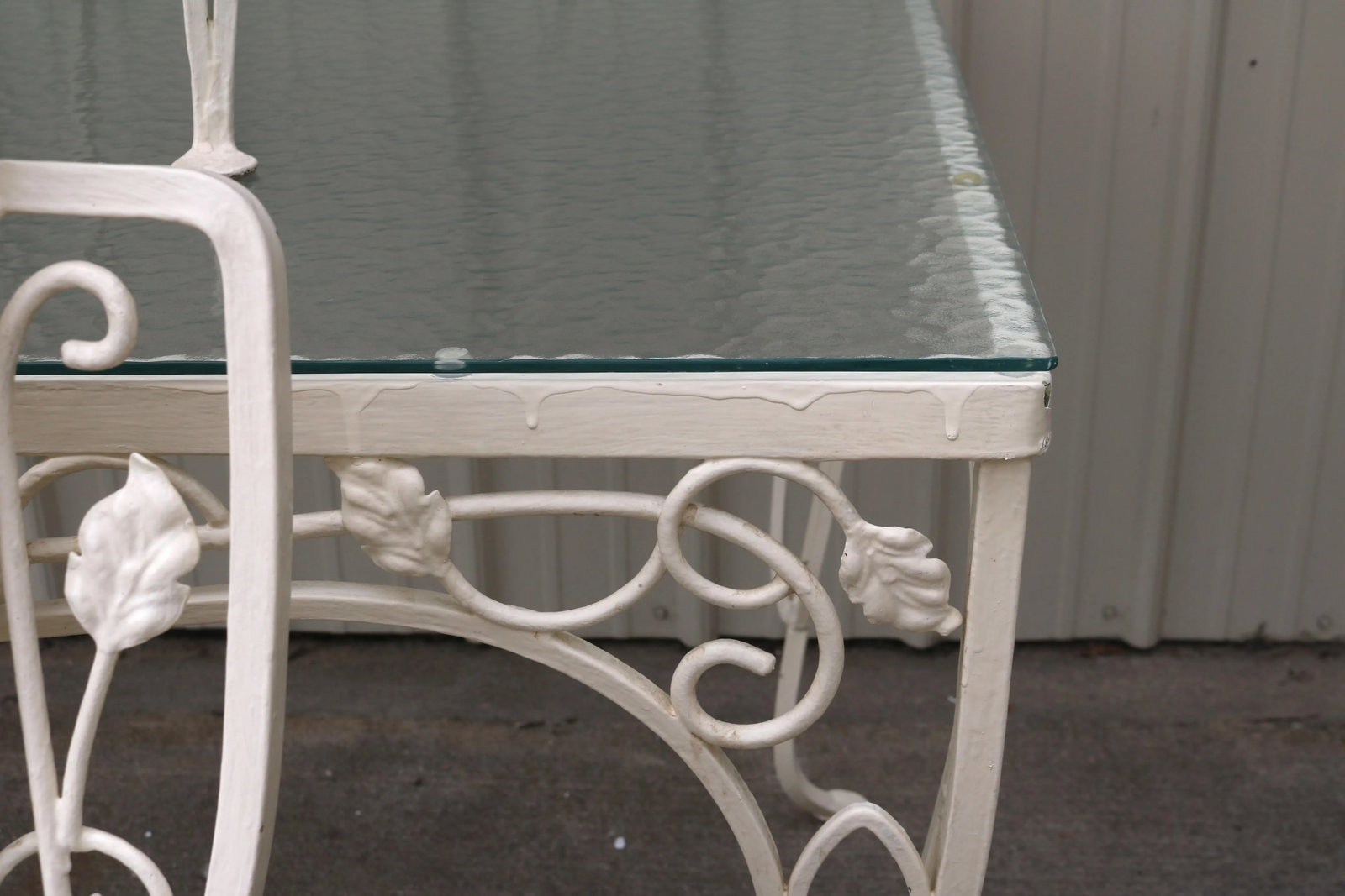 Vintage John Salterini Style Wrought Iron & Glass Dining Table & 4 Wrought Iron Chairs - 9