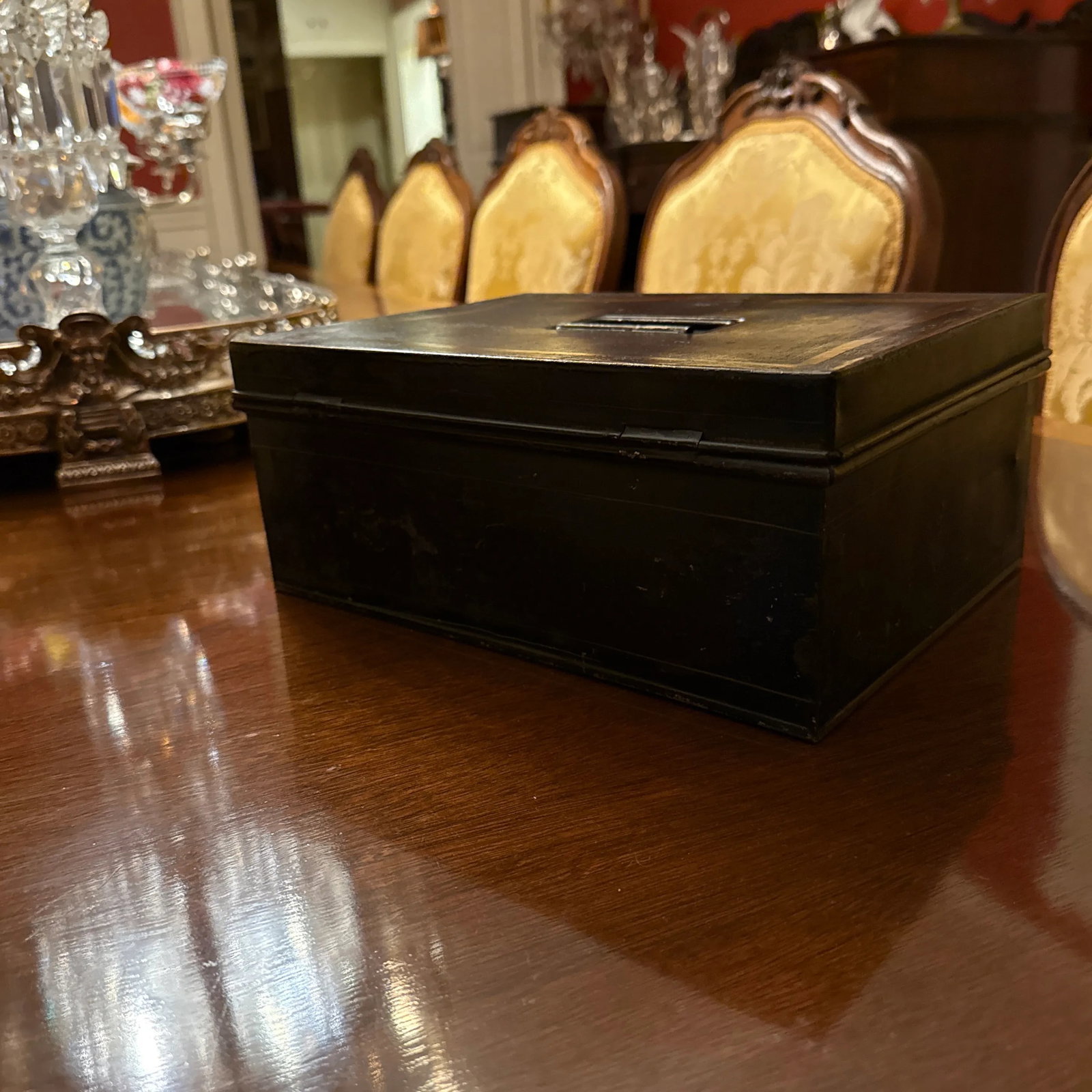 Late 19th Century Black and Gold Metal Document or Cash Box - 5