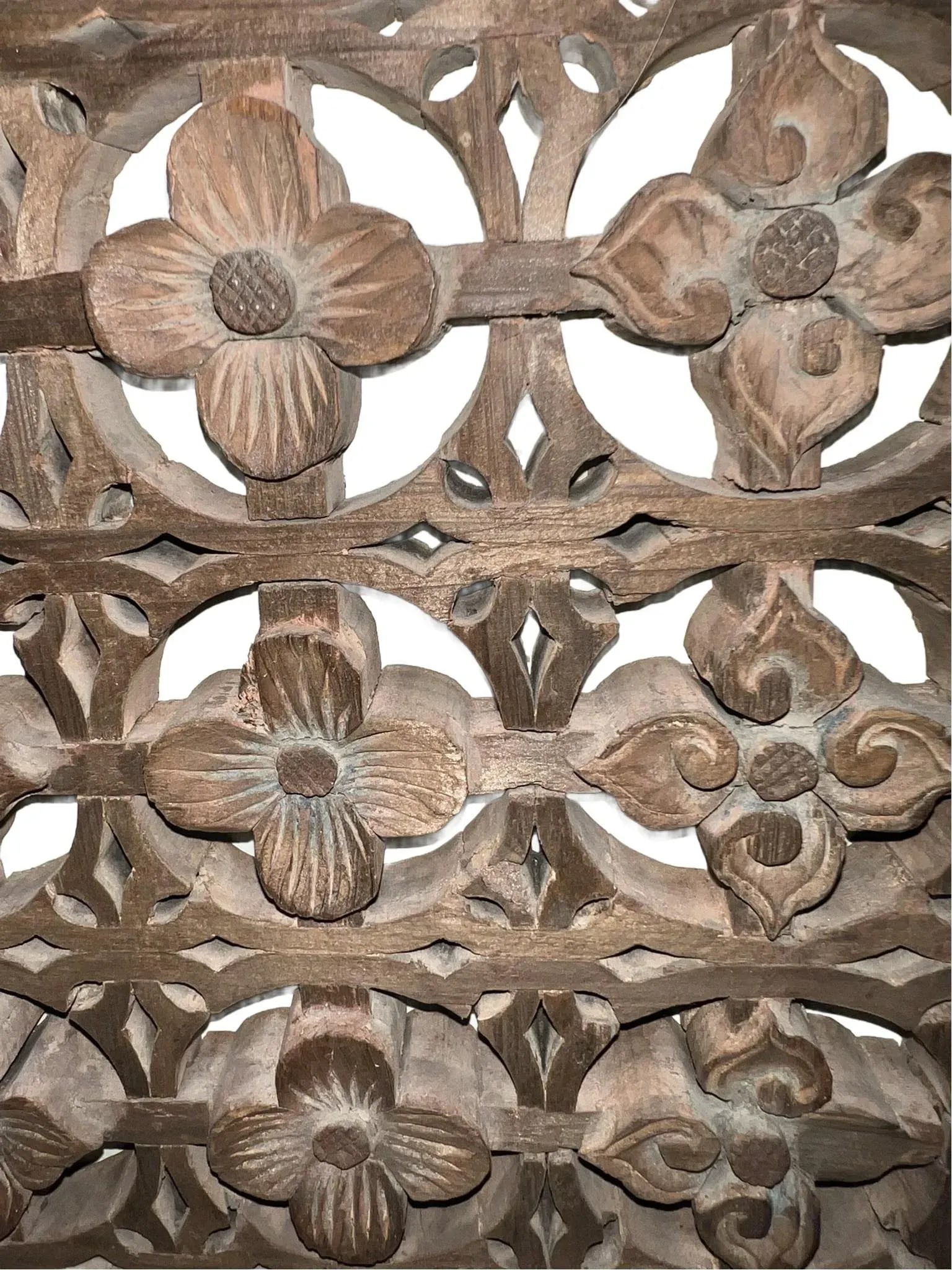 Antique Window Panel in Stylized Dogwood Designs - 12