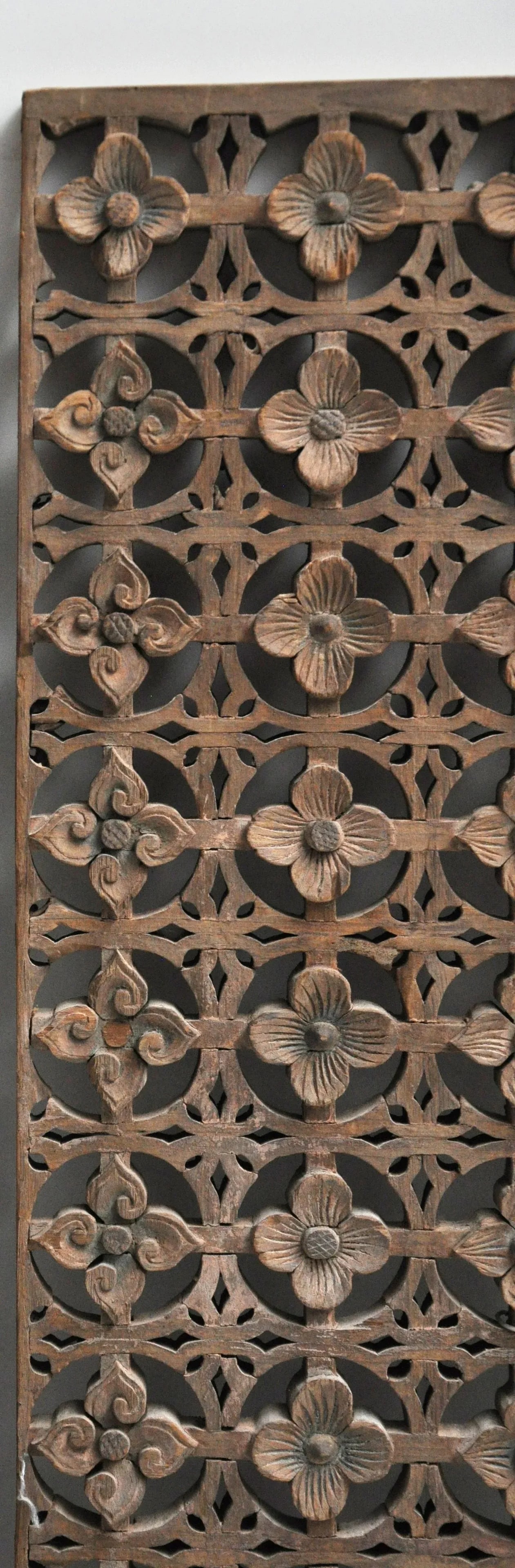 Antique Window Panel in Stylized Dogwood Designs - 2