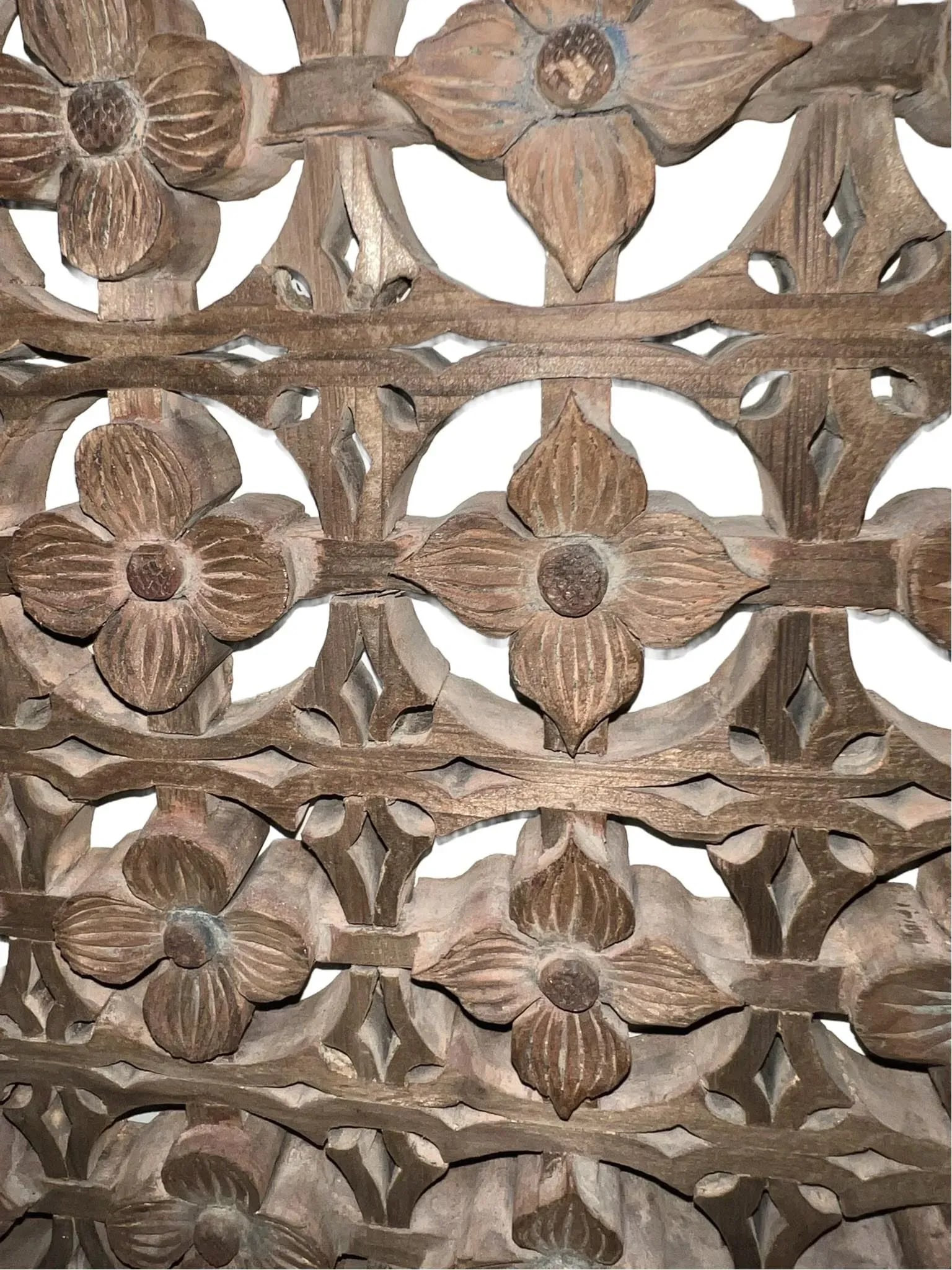 Antique Window Panel in Stylized Dogwood Designs - 5