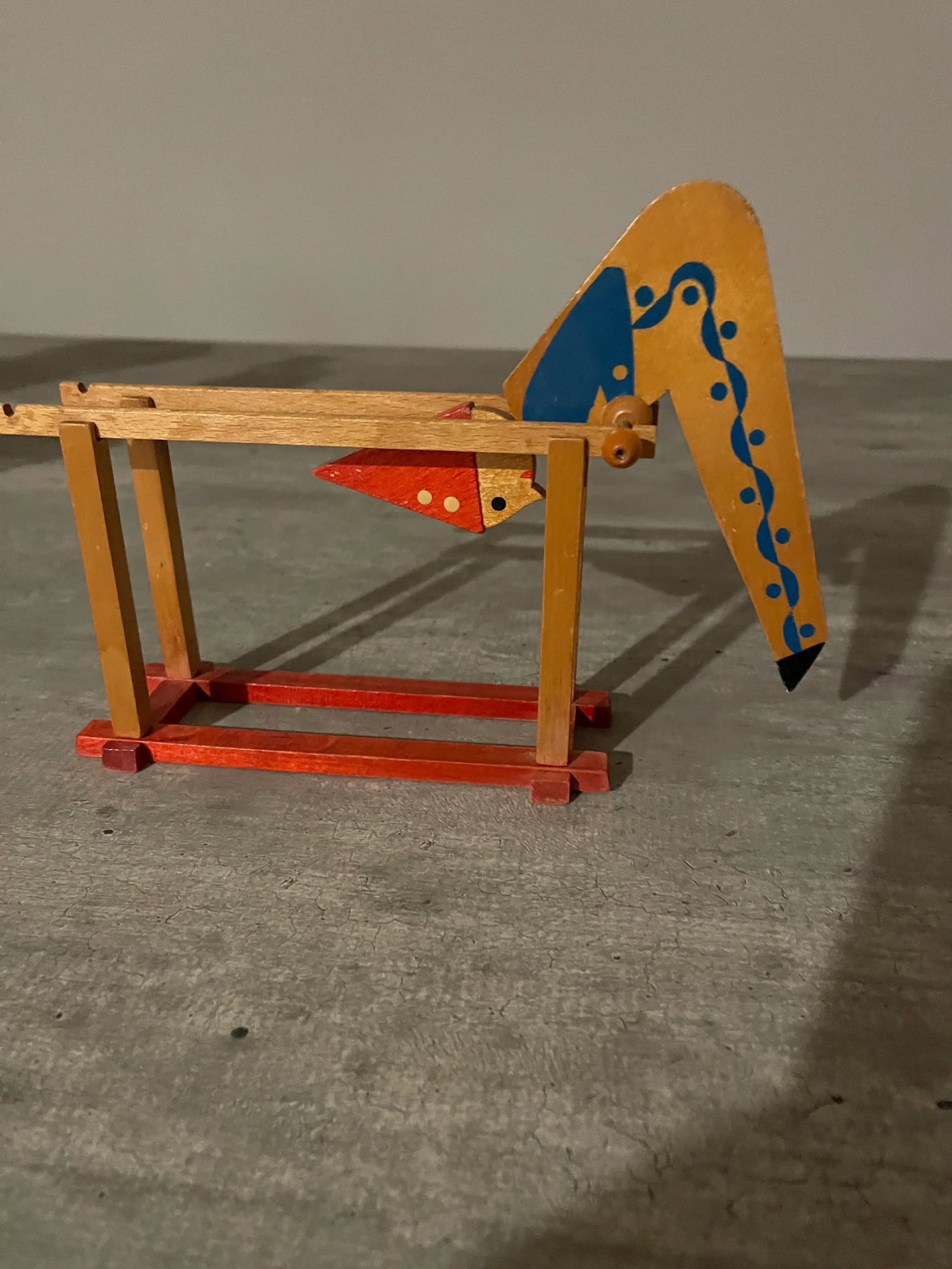 Antique Wooden Handpainted Rocking Clown Acrobatic Flip Toy, East Russian - 8