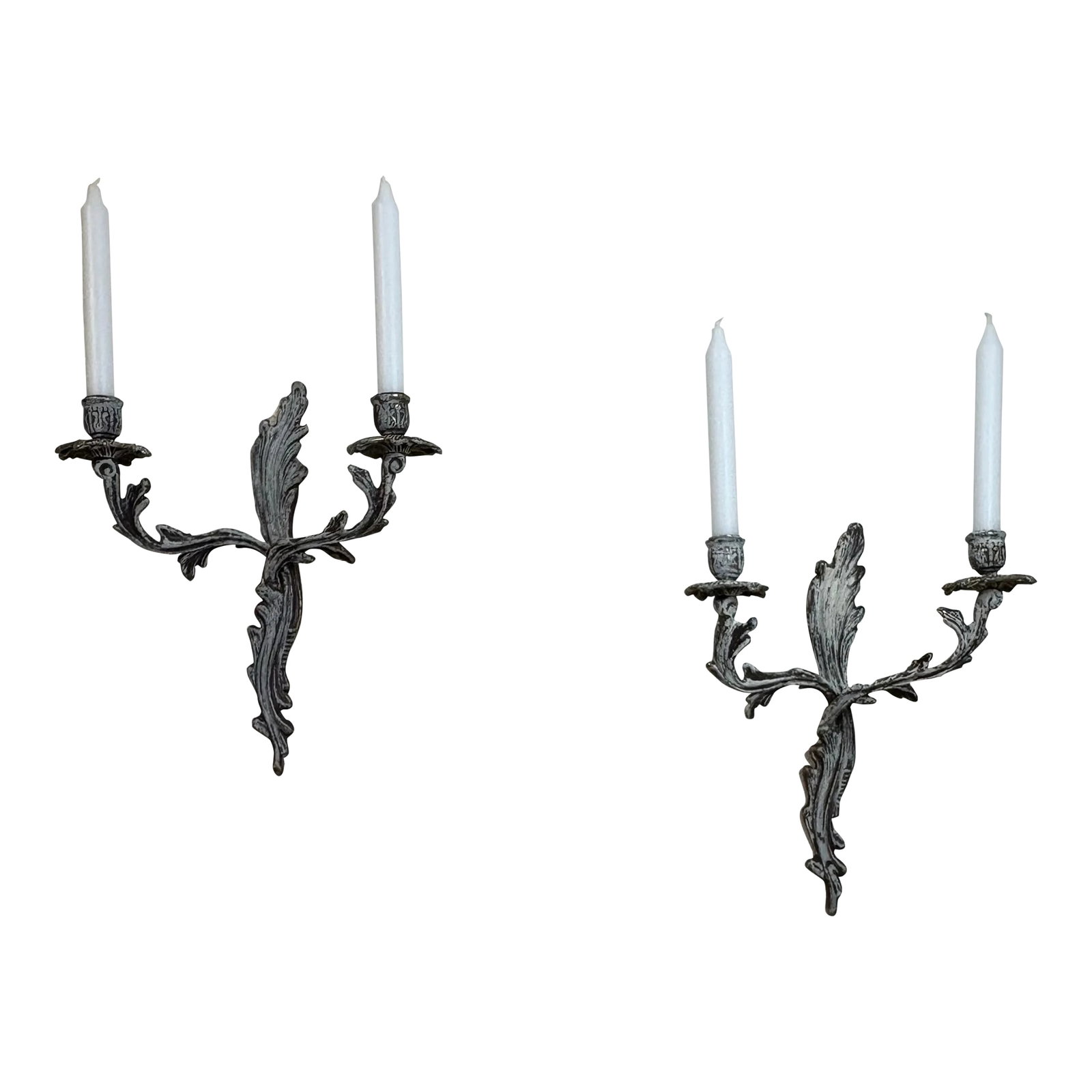 Hollywood Regency Vintage Pair of Louis XVI Style Candlestick Sconces (1 of 5)