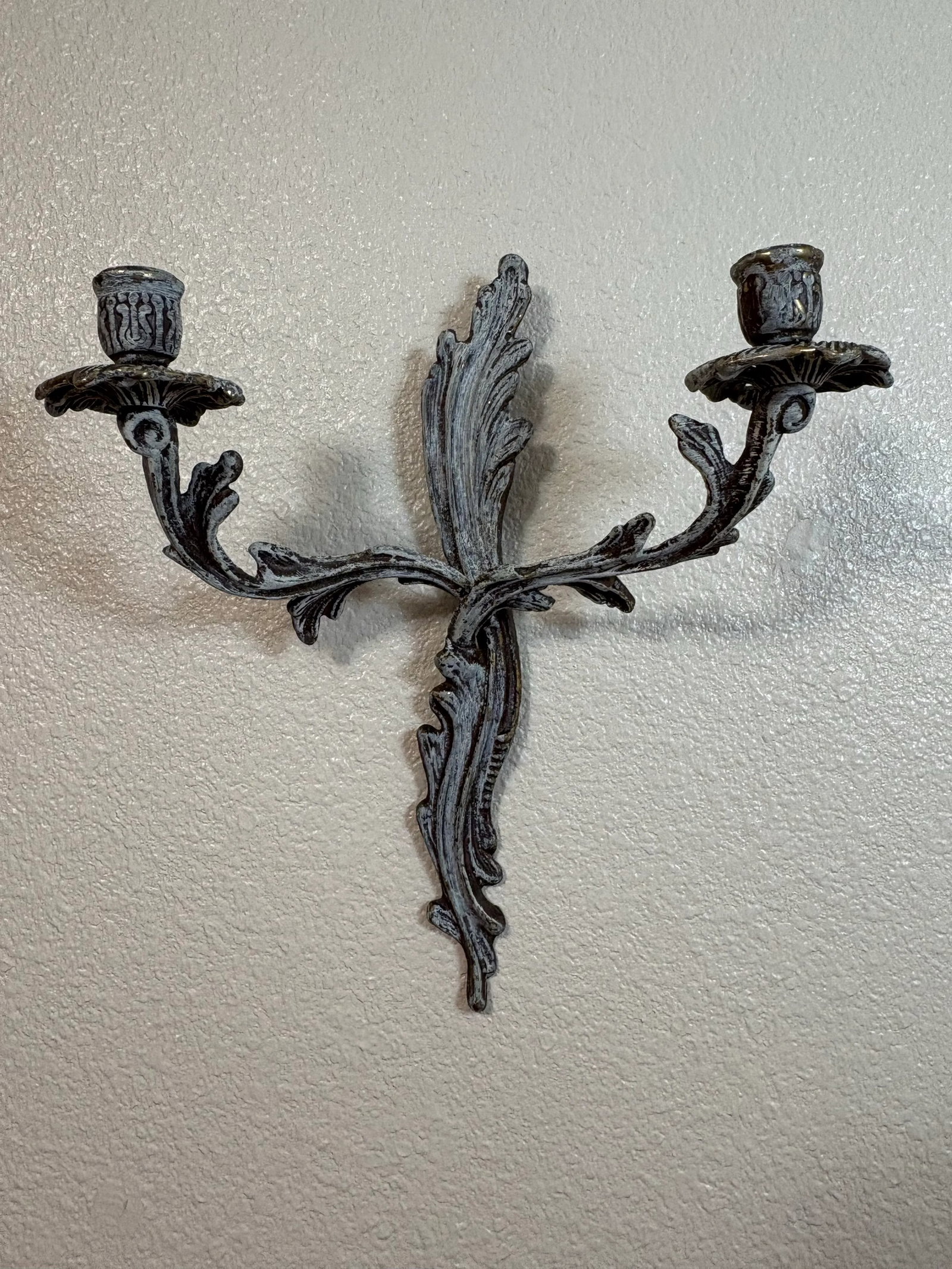 Hollywood Regency Vintage Pair of Louis XVI Style Candlestick Sconces - 2