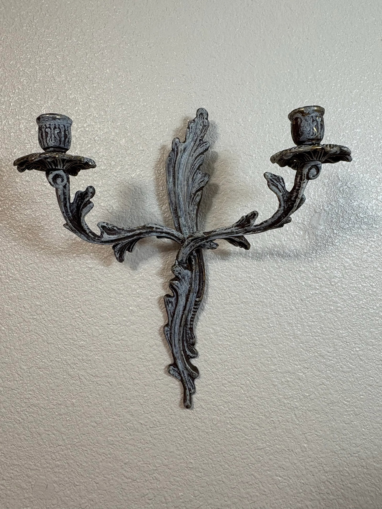 Hollywood Regency Vintage Pair of Louis XVI Style Candlestick Sconces - 4