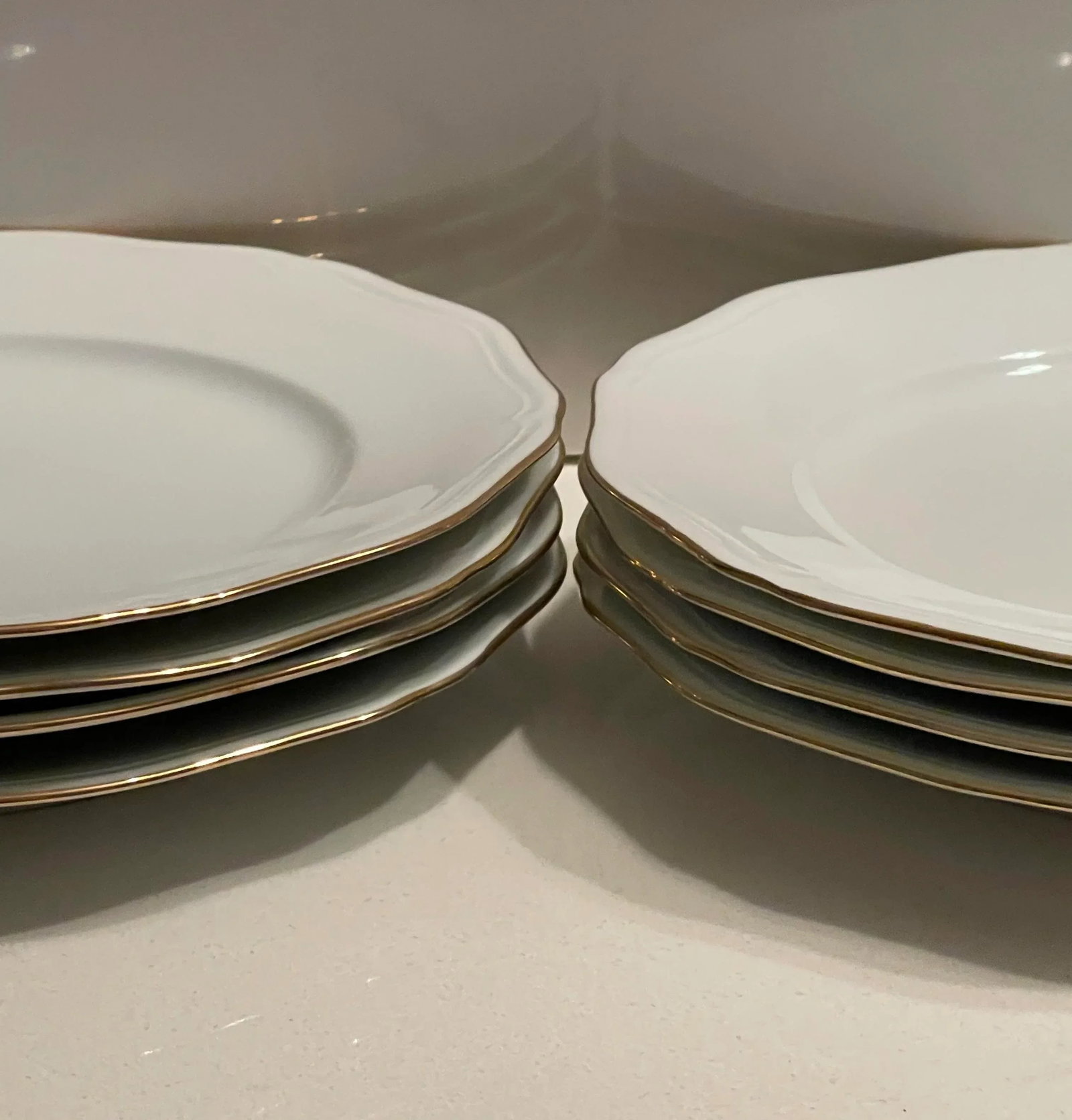 Late 20th Century Mikasa Gold Coin Dinner Plates - Set of 8 - 10