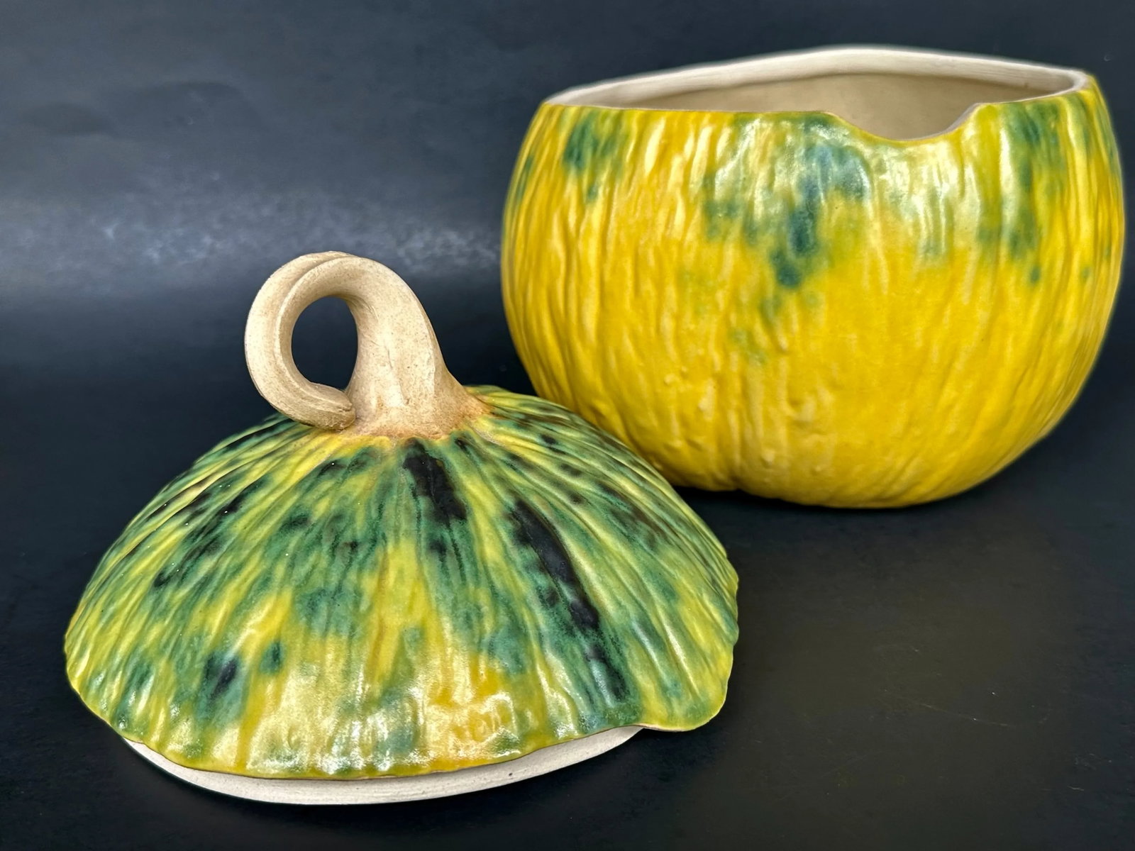 Patricia Garrett Studio Art Pottery Pumpkin Gourd Tureen - 12
