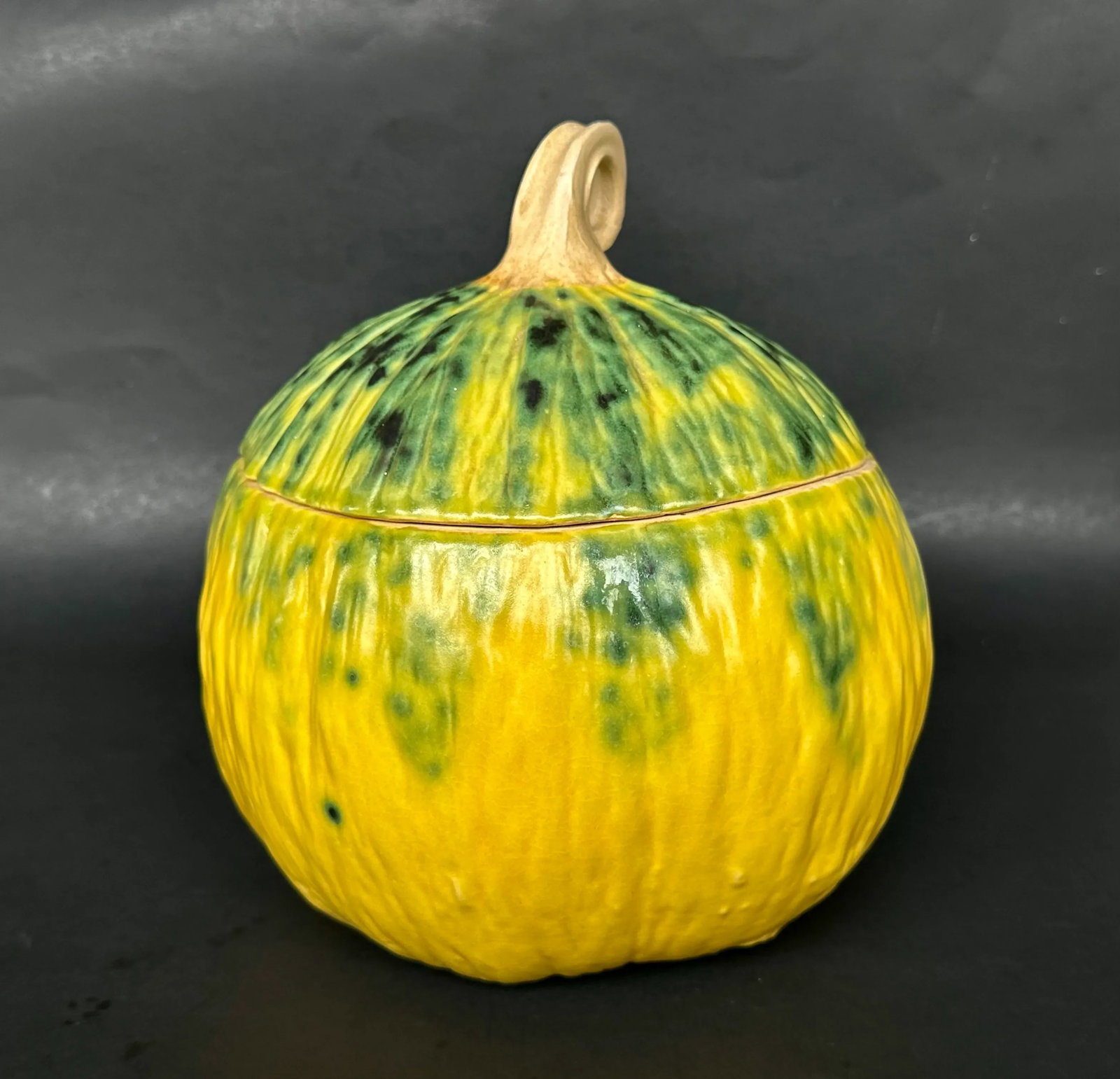Patricia Garrett Studio Art Pottery Pumpkin Gourd Tureen - 3