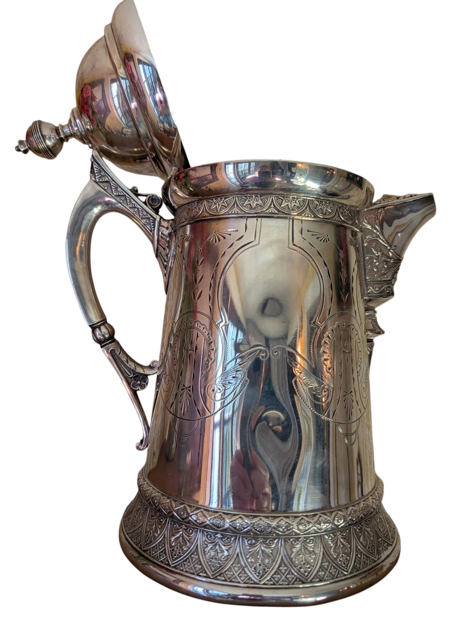 Late 19th Century Victorian Silverplate Water Pitcher, Derby Silver Co - 4