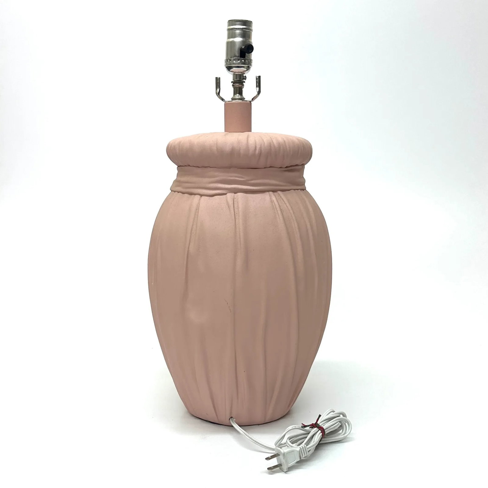 Faux Bow Pink Plaster Table Lamp Attributed to John Dickinson, 1970s - 3
