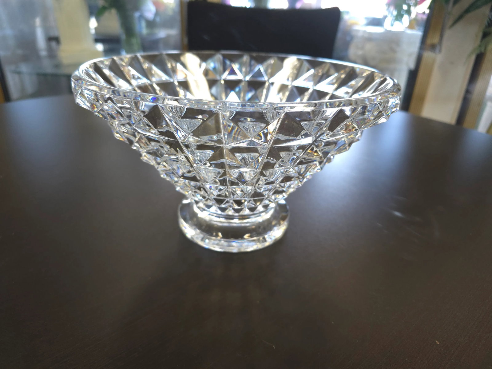 Late 20th Century Pyramid Crystal Bowl - 2