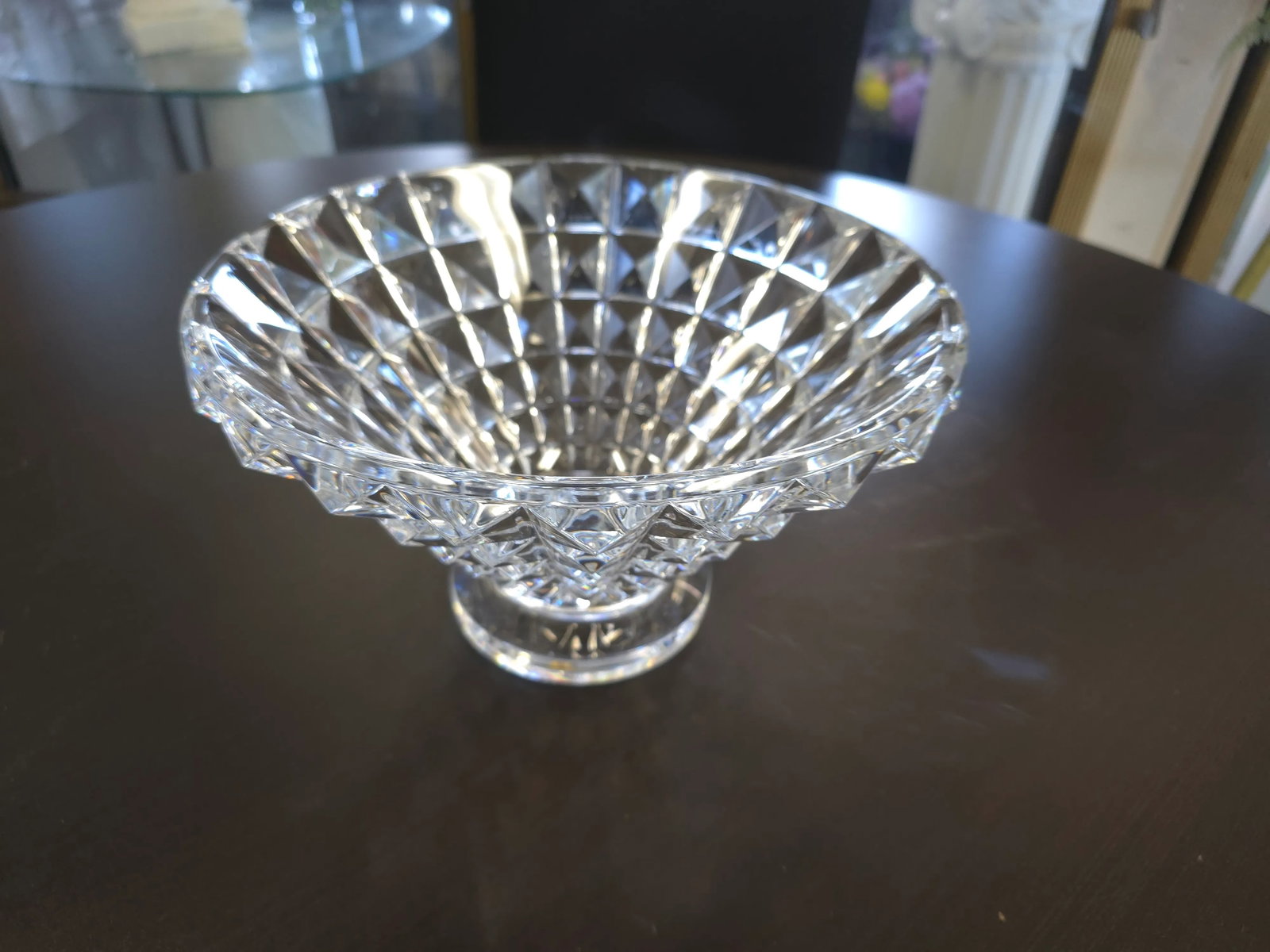 Late 20th Century Pyramid Crystal Bowl - 3