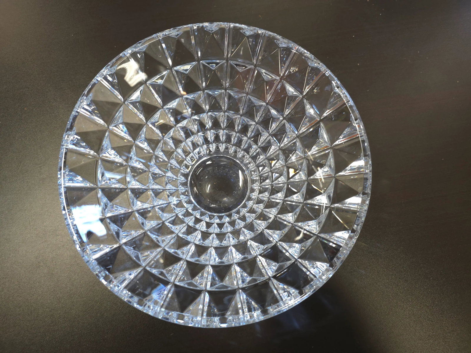 Late 20th Century Pyramid Crystal Bowl - 4