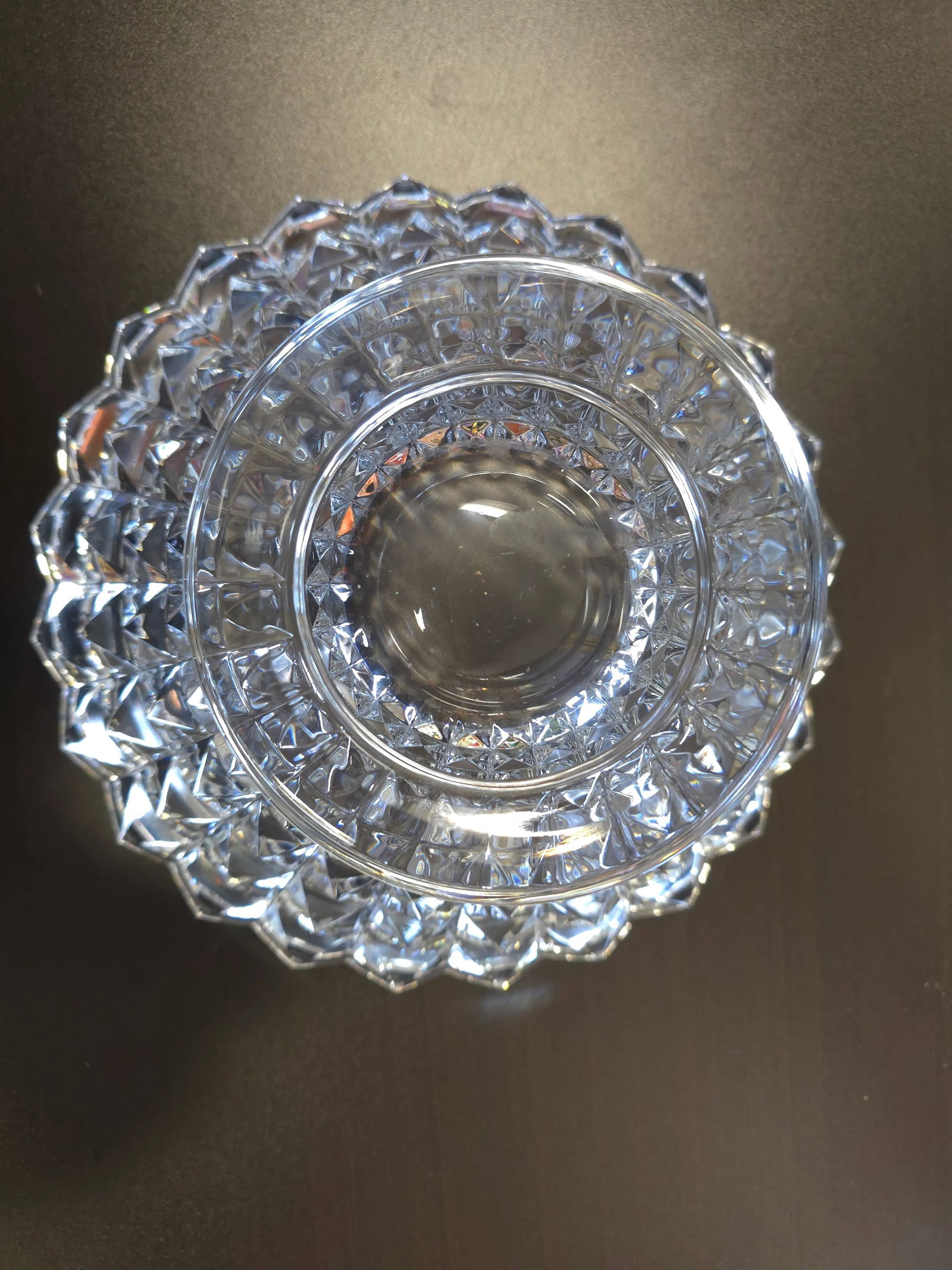 Late 20th Century Pyramid Crystal Bowl - 5