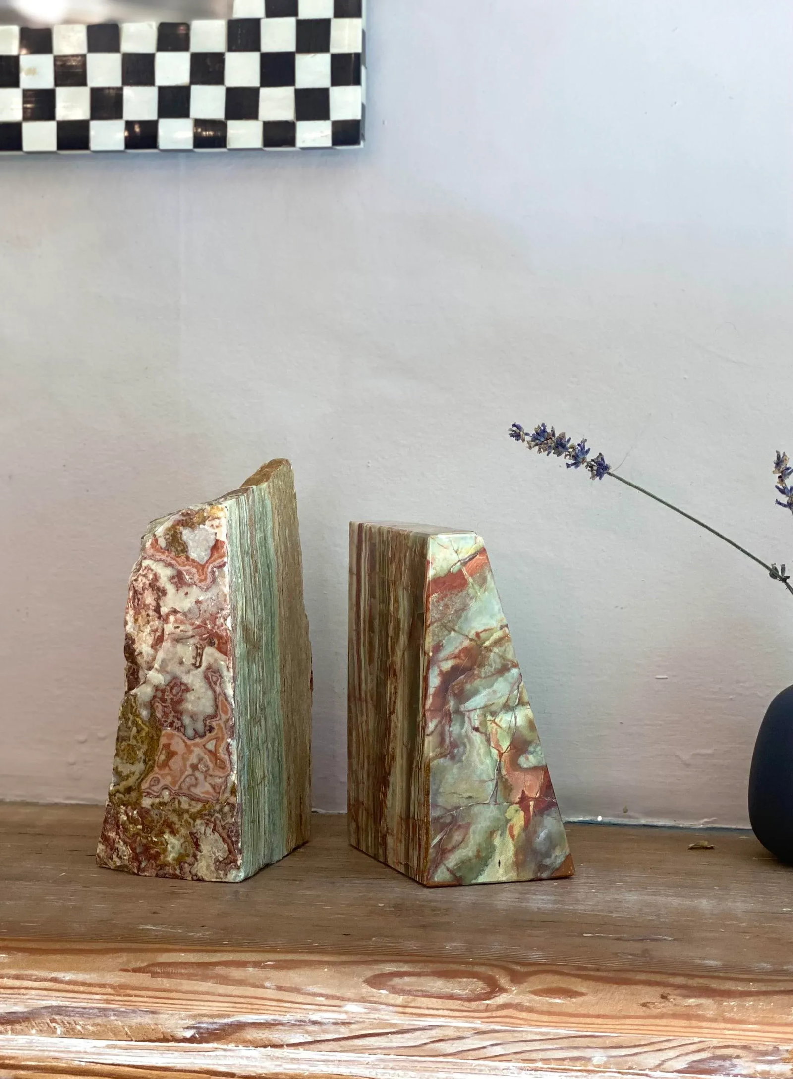 1970s Pair of Carved Onyx Stone Bookends - 6