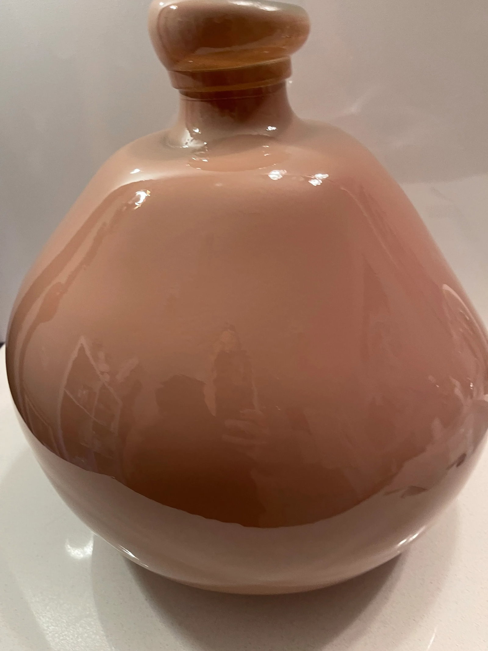 Mauve Ovular Glass Vase, Handmade of Recycled Glass, Spain - 10