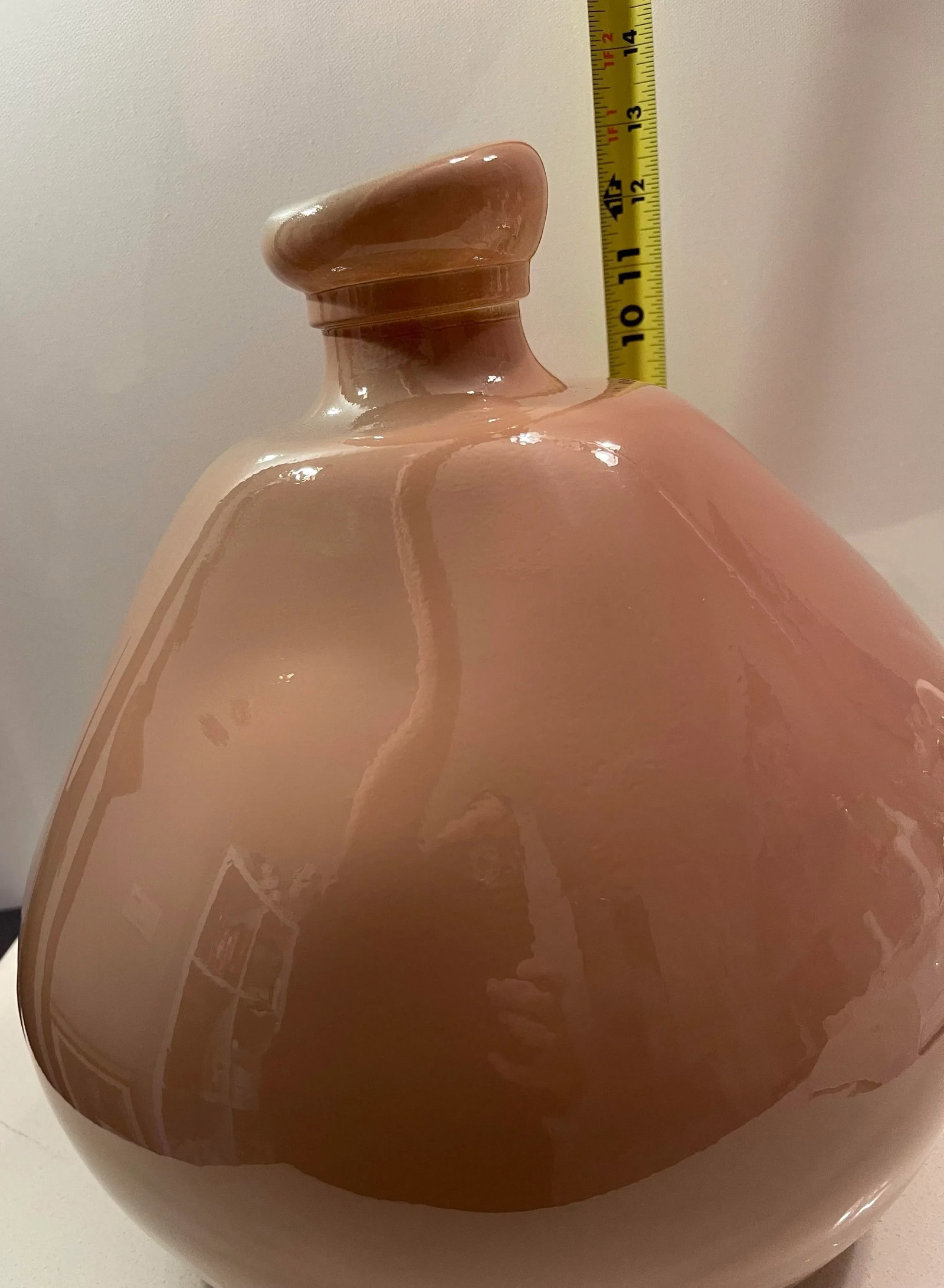 Mauve Ovular Glass Vase, Handmade of Recycled Glass, Spain - 2