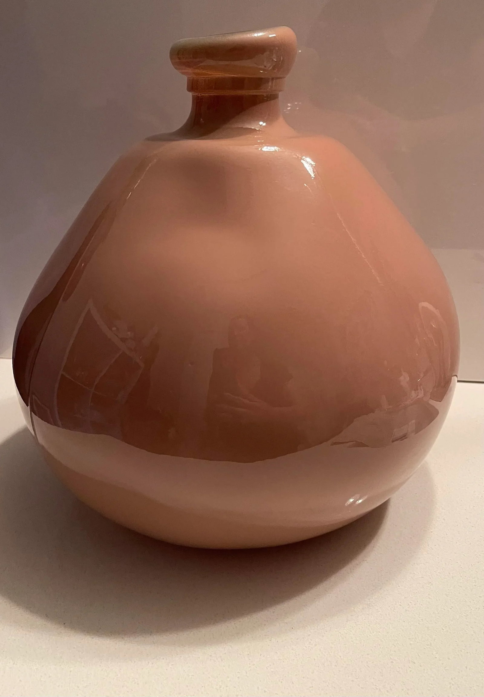 Mauve Ovular Glass Vase, Handmade of Recycled Glass, Spain - 5