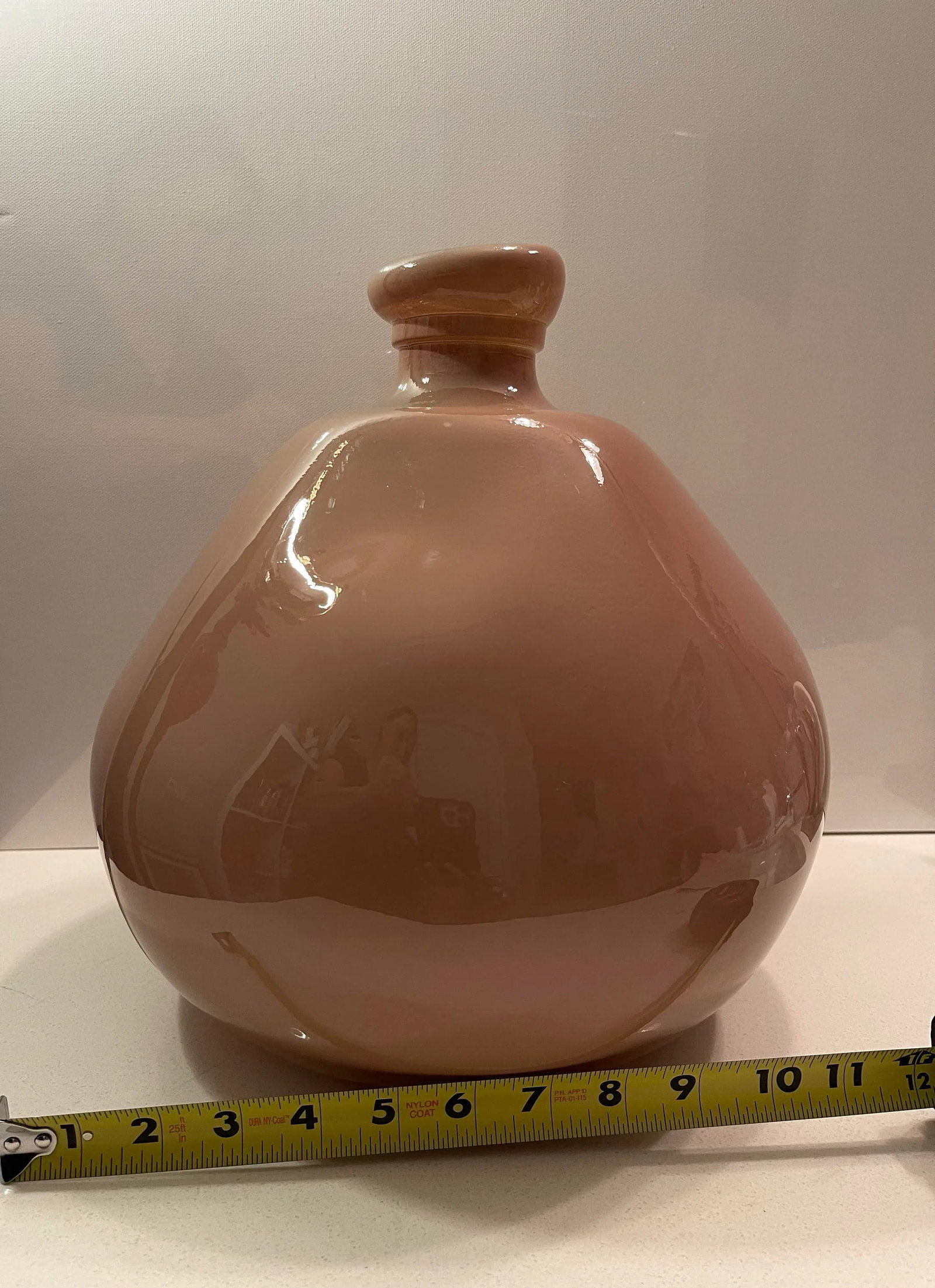 Mauve Ovular Glass Vase, Handmade of Recycled Glass, Spain - 7