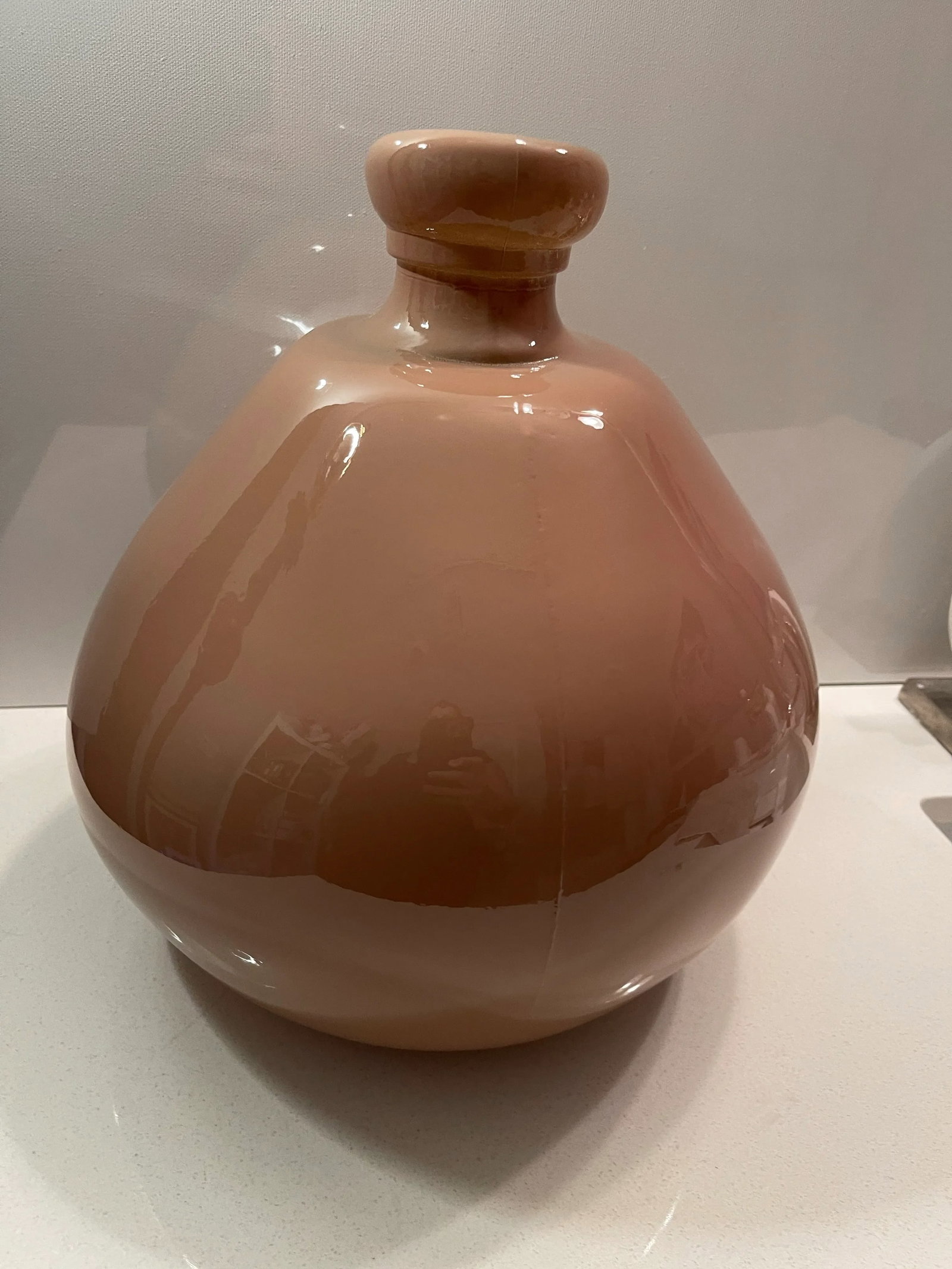 Mauve Ovular Glass Vase, Handmade of Recycled Glass, Spain - 9