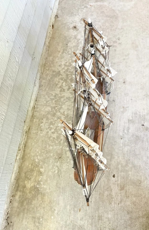 1970s Large Wooden Representation Handmade 1853 Young America Replica Clipper Ship - 10