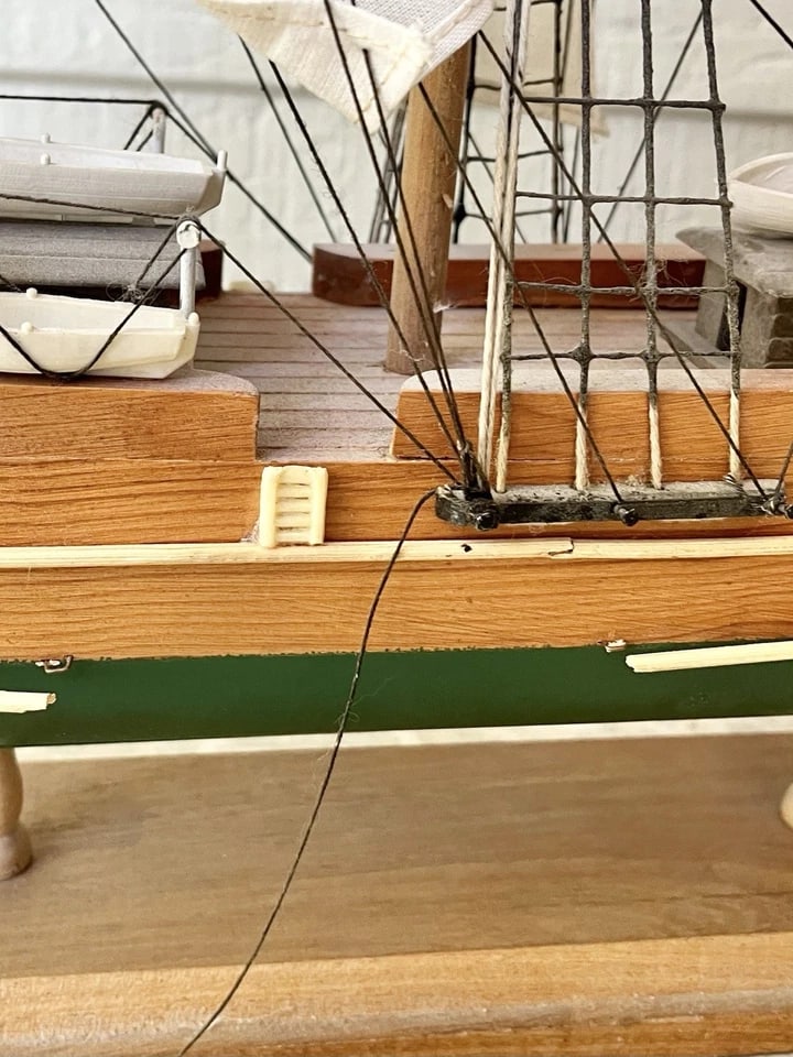 1970s Large Wooden Representation Handmade 1853 Young America Replica Clipper Ship - 13