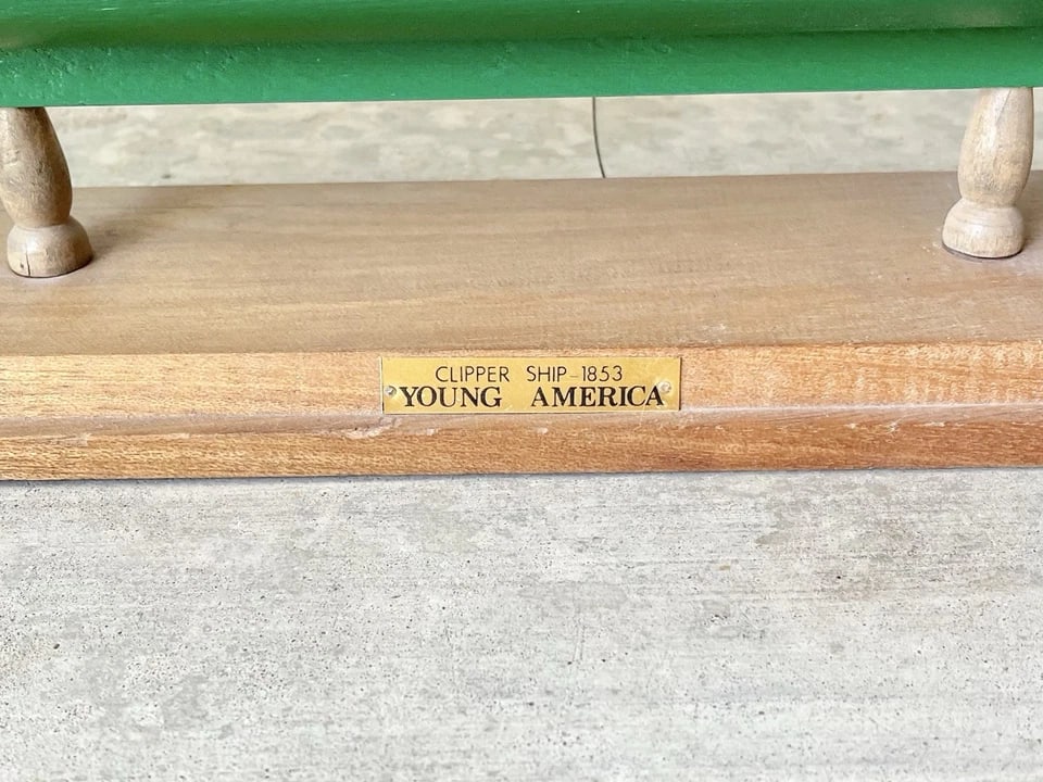 1970s Large Wooden Representation Handmade 1853 Young America Replica Clipper Ship - 3